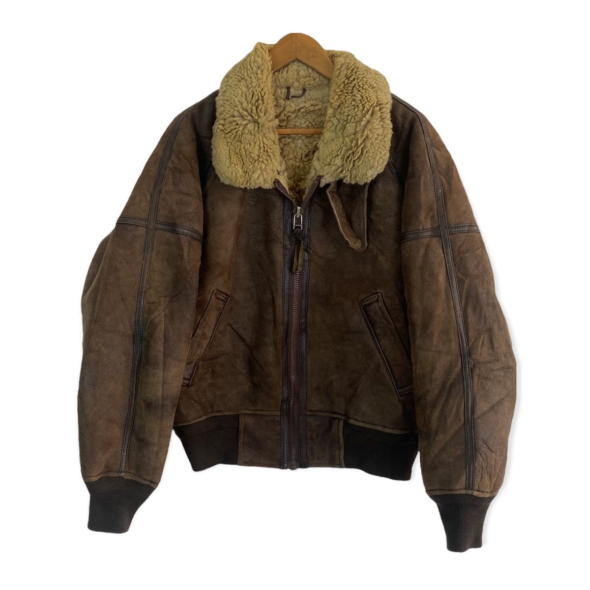 Vintage ✨VINTAGE LOYD & HAIG SHEEPSKIN BOMBER JACKET Size US L / EU 52-54 / 3 - 1 Thumbnail