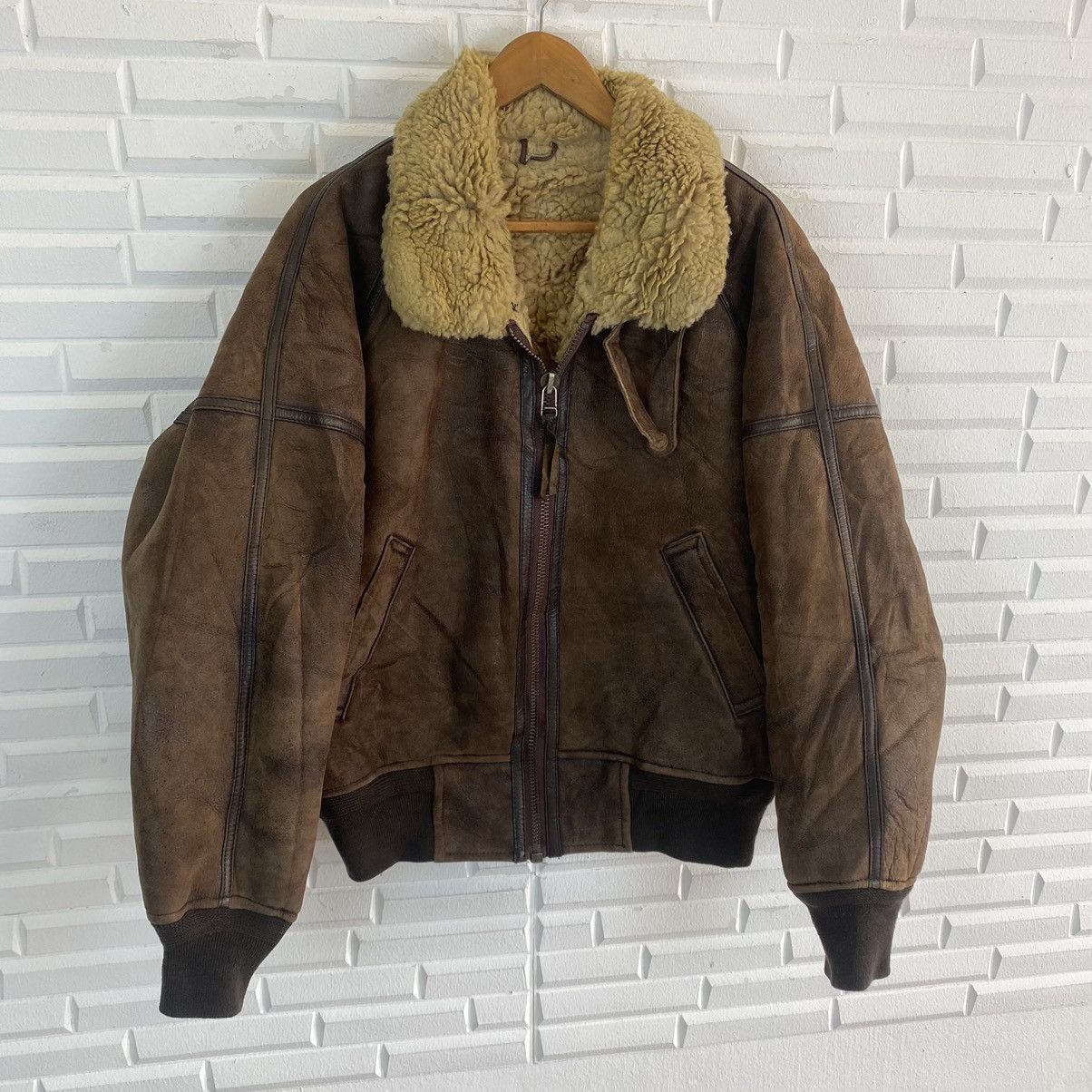 Vintage ✨VINTAGE LOYD & HAIG SHEEPSKIN BOMBER JACKET Size US L / EU 52-54 / 3 - 3 Thumbnail