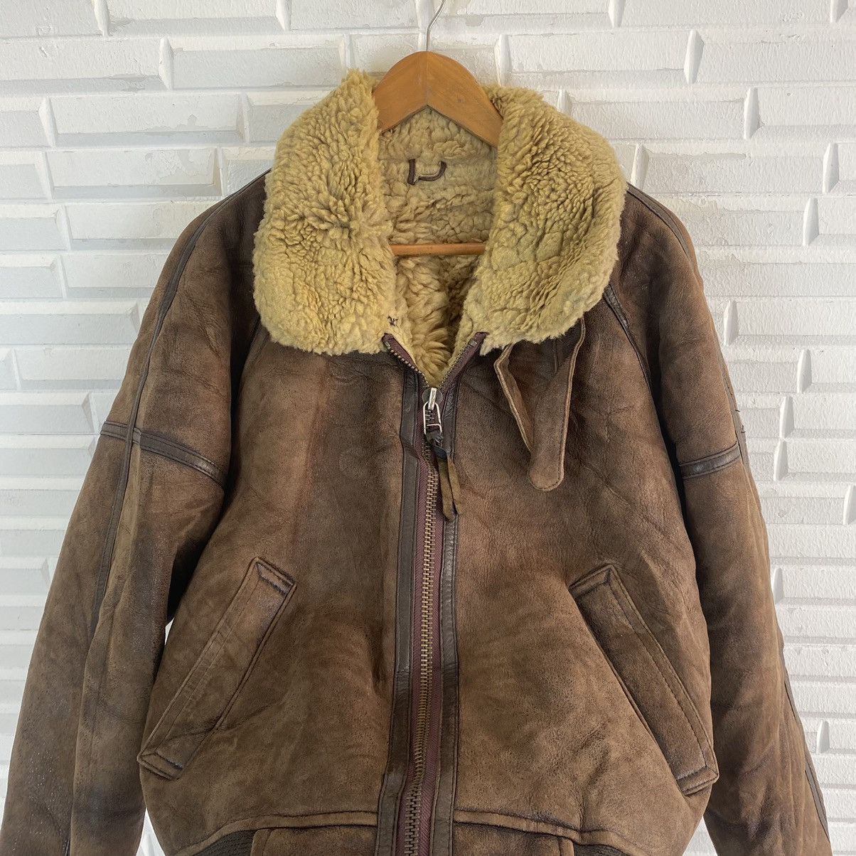 Vintage ✨VINTAGE LOYD & HAIG SHEEPSKIN BOMBER JACKET Size US L / EU 52-54 / 3 - 8 Thumbnail