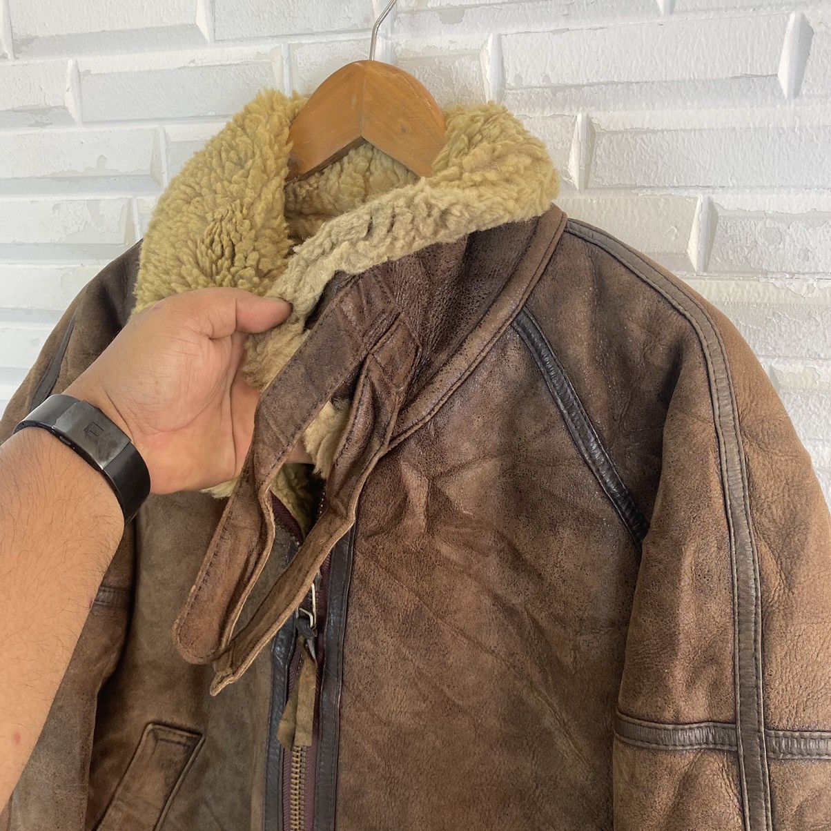 Vintage ✨VINTAGE LOYD & HAIG SHEEPSKIN BOMBER JACKET Size US L / EU 52-54 / 3 - 6 Thumbnail