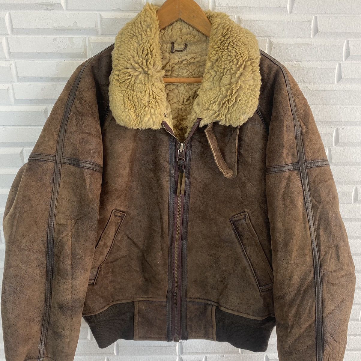 Vintage ✨VINTAGE LOYD & HAIG SHEEPSKIN BOMBER JACKET Size US L / EU 52-54 / 3 - 5 Thumbnail