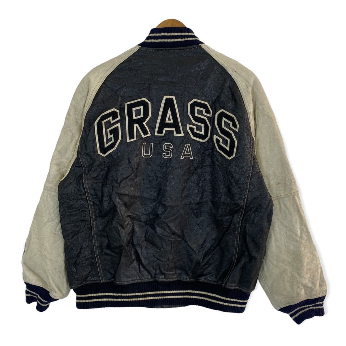 VINTAGE TYPE STADIUM LEATHER VARSITY JACKET