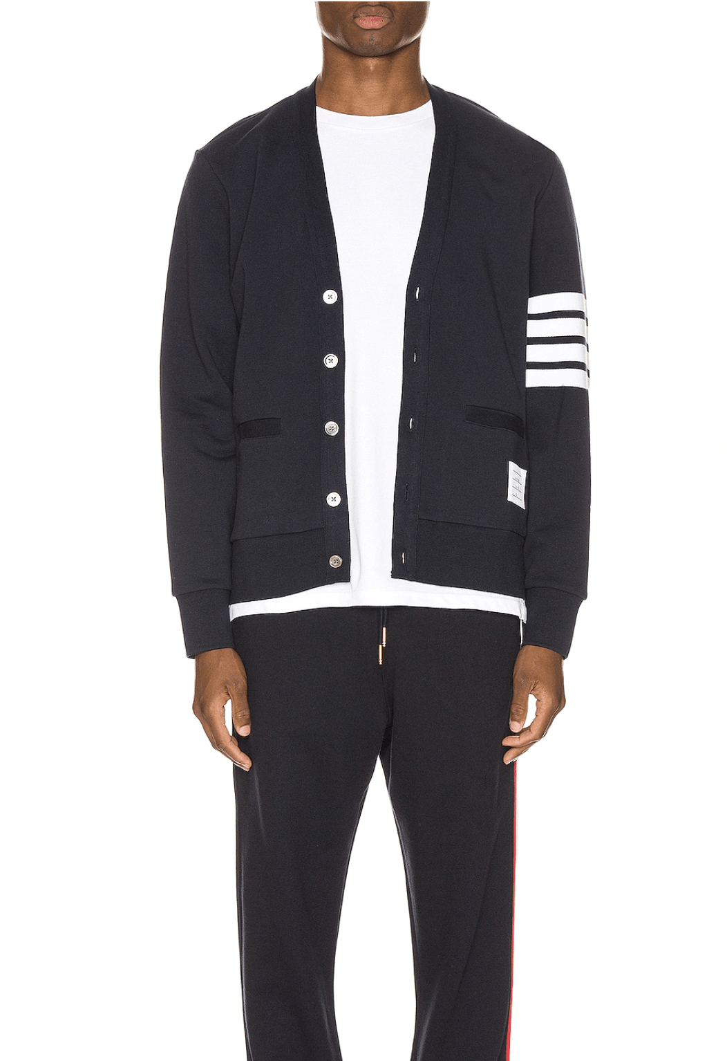 image of Thom Browne Cardigan Sweater in Navy, Men's (Size XL)