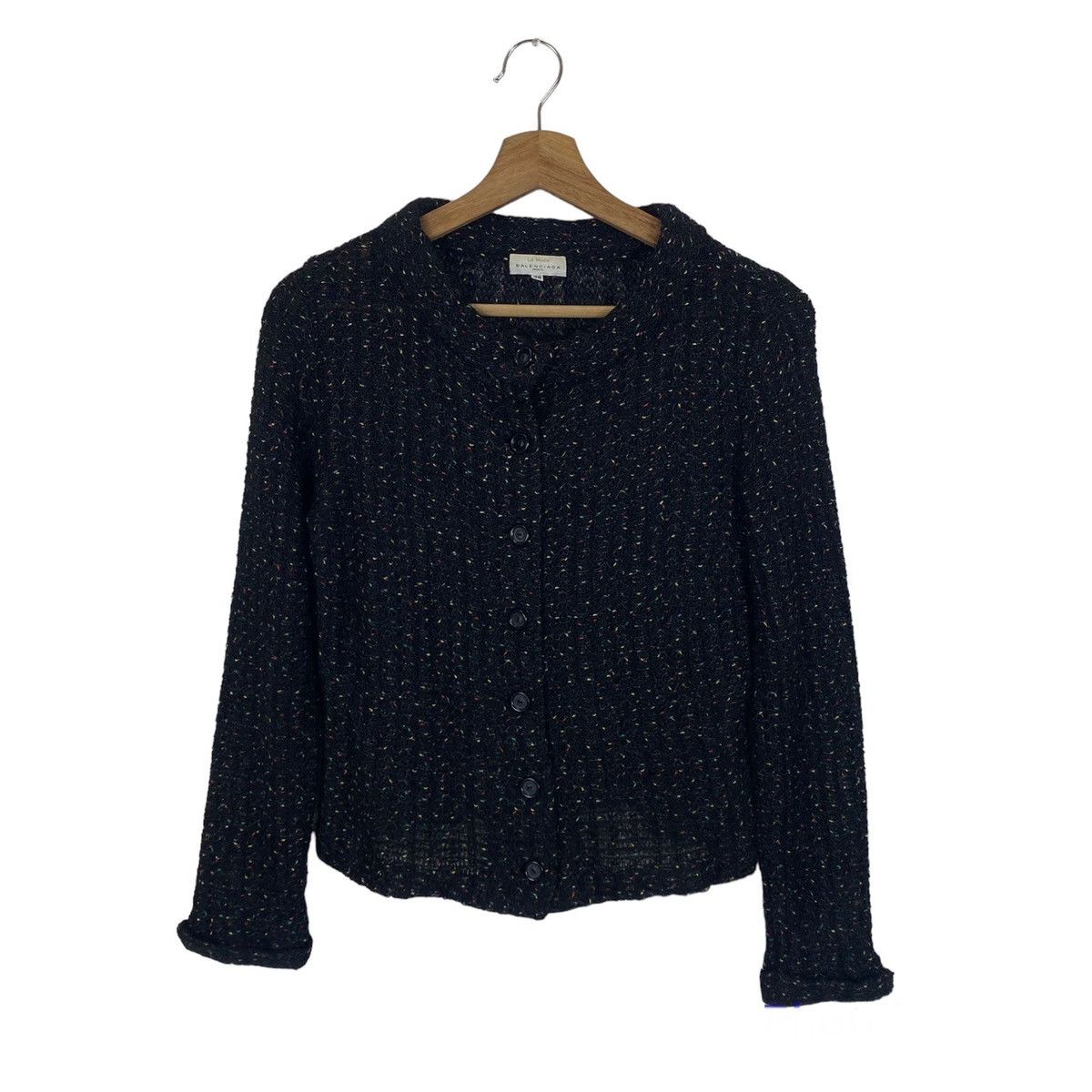 image of Balenciaga Paris Tweed Mohair Jacket Size 38 in Black, Women's