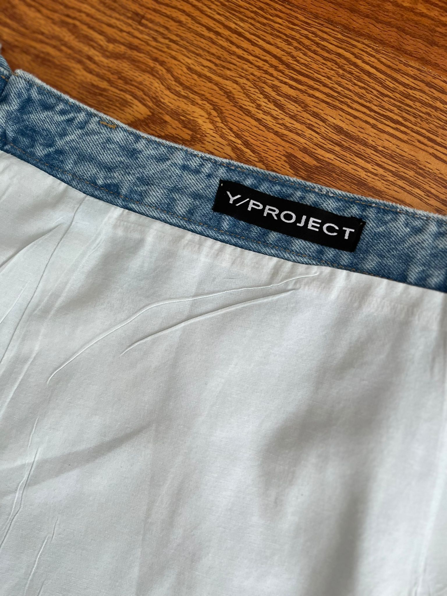 Y/Project Metallic Denim Skirt Size 25" / US 0 / IT 36 - 5 Thumbnail