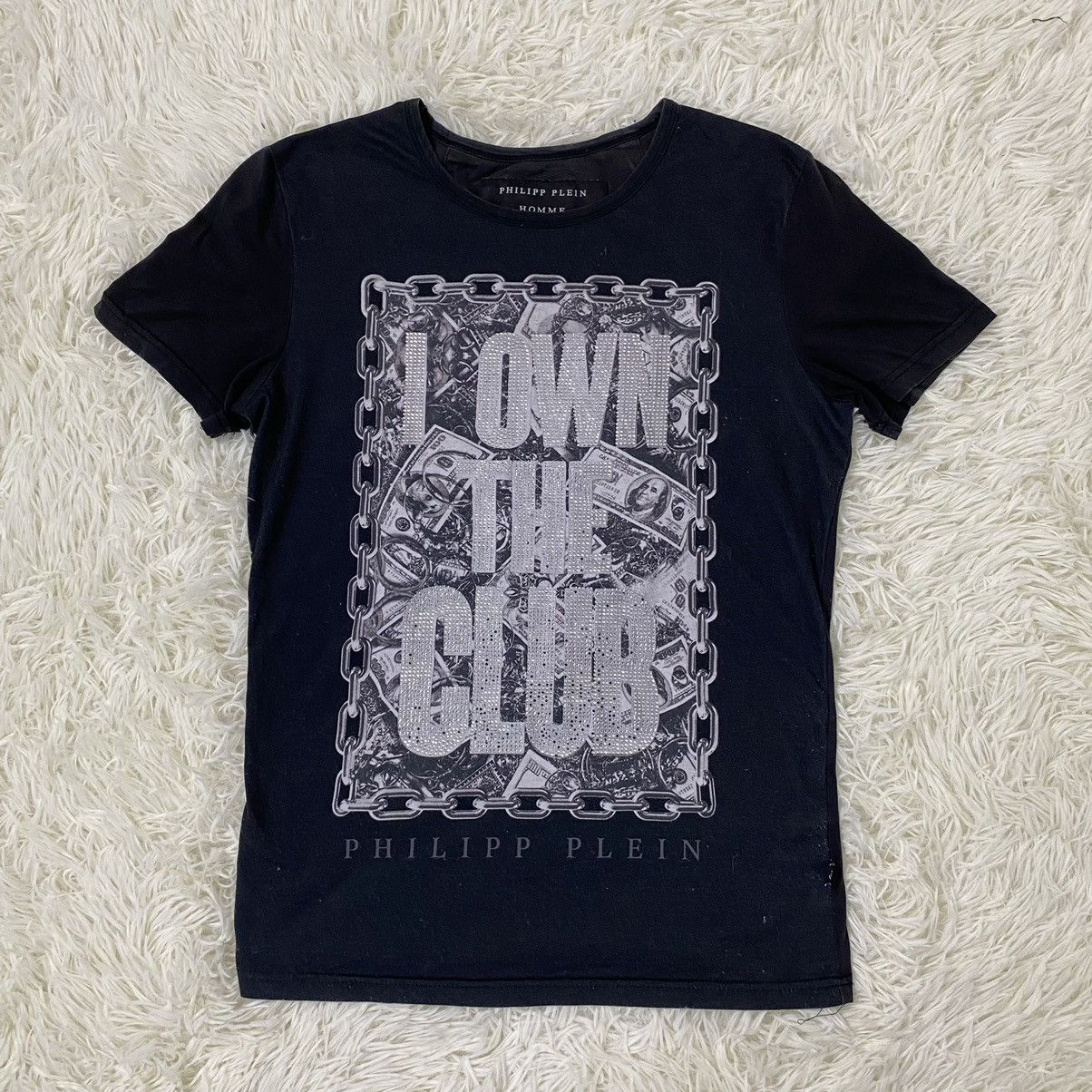 PHILIPP PLEIN HOMME "I OWN THE CLUB" BLACK TSHIRT