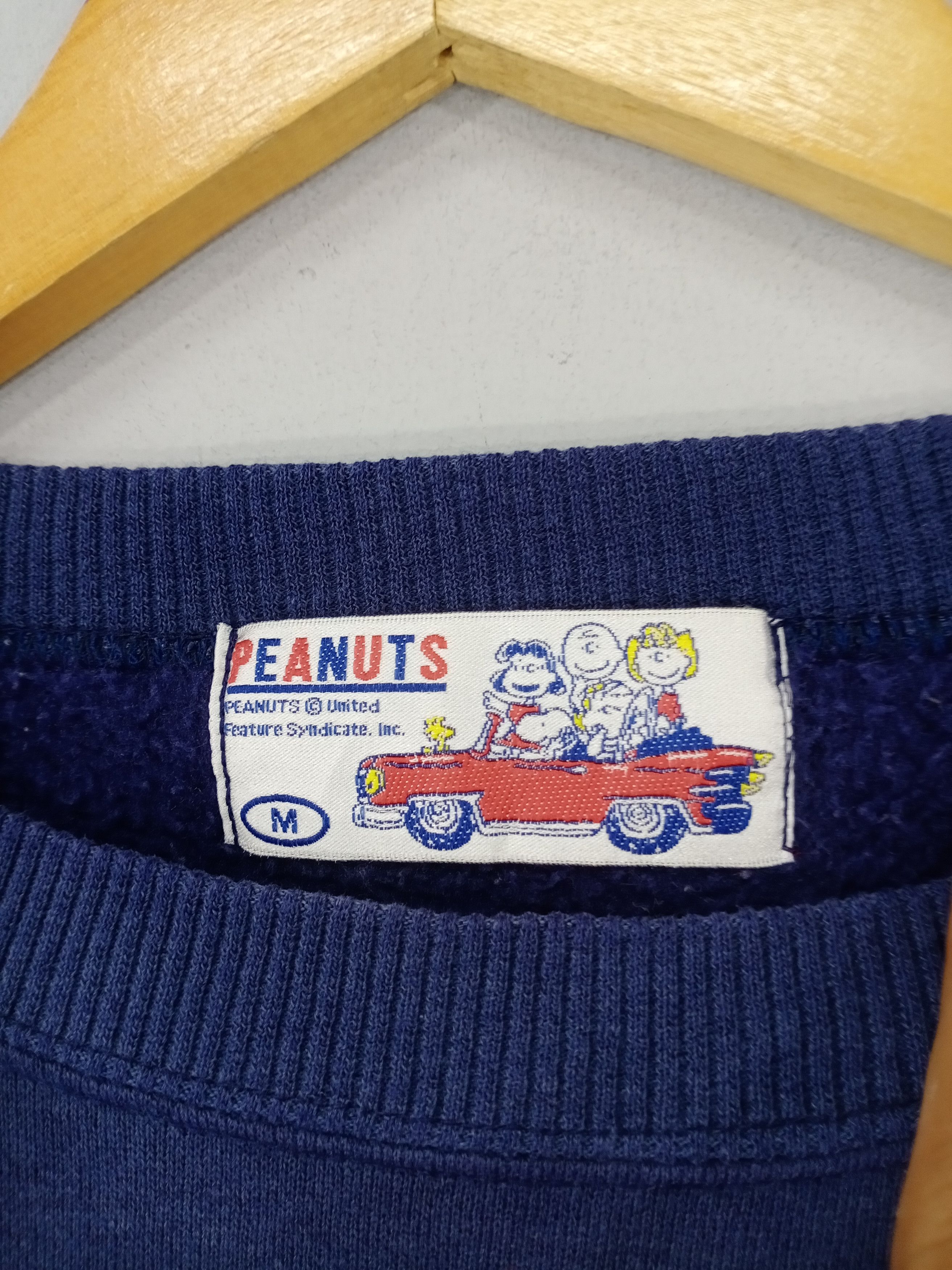 Disney × Peanuts × Vintage 💥RARE💥Vintage 90s Snoopy Woodstock Faded Blue Sweatshirt Size US M / EU 48-50 / 2 - 6 Thumbnail
