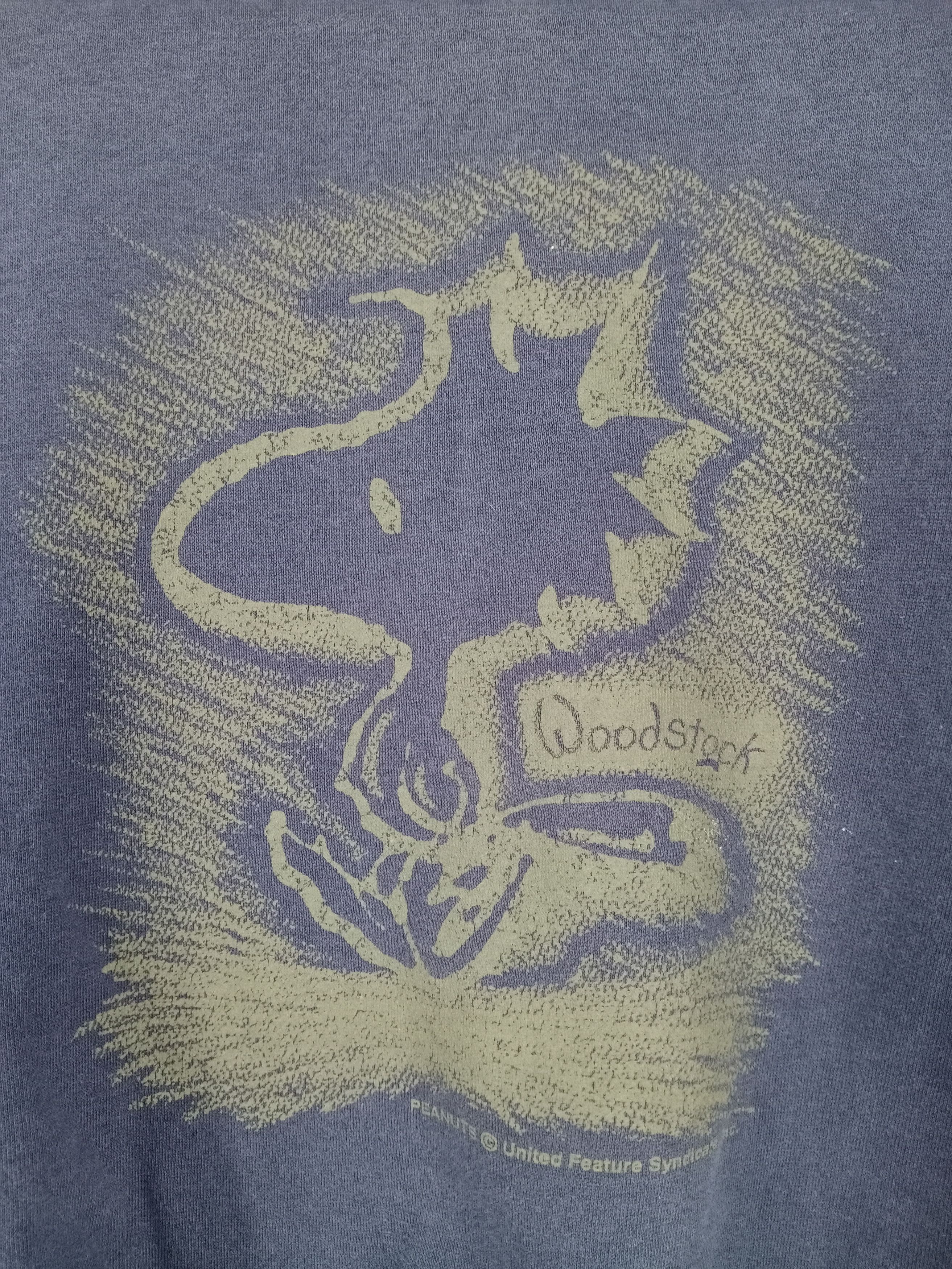 Disney × Peanuts × Vintage 💥RARE💥Vintage 90s Snoopy Woodstock Faded Blue Sweatshirt Size US M / EU 48-50 / 2 - 5 Thumbnail