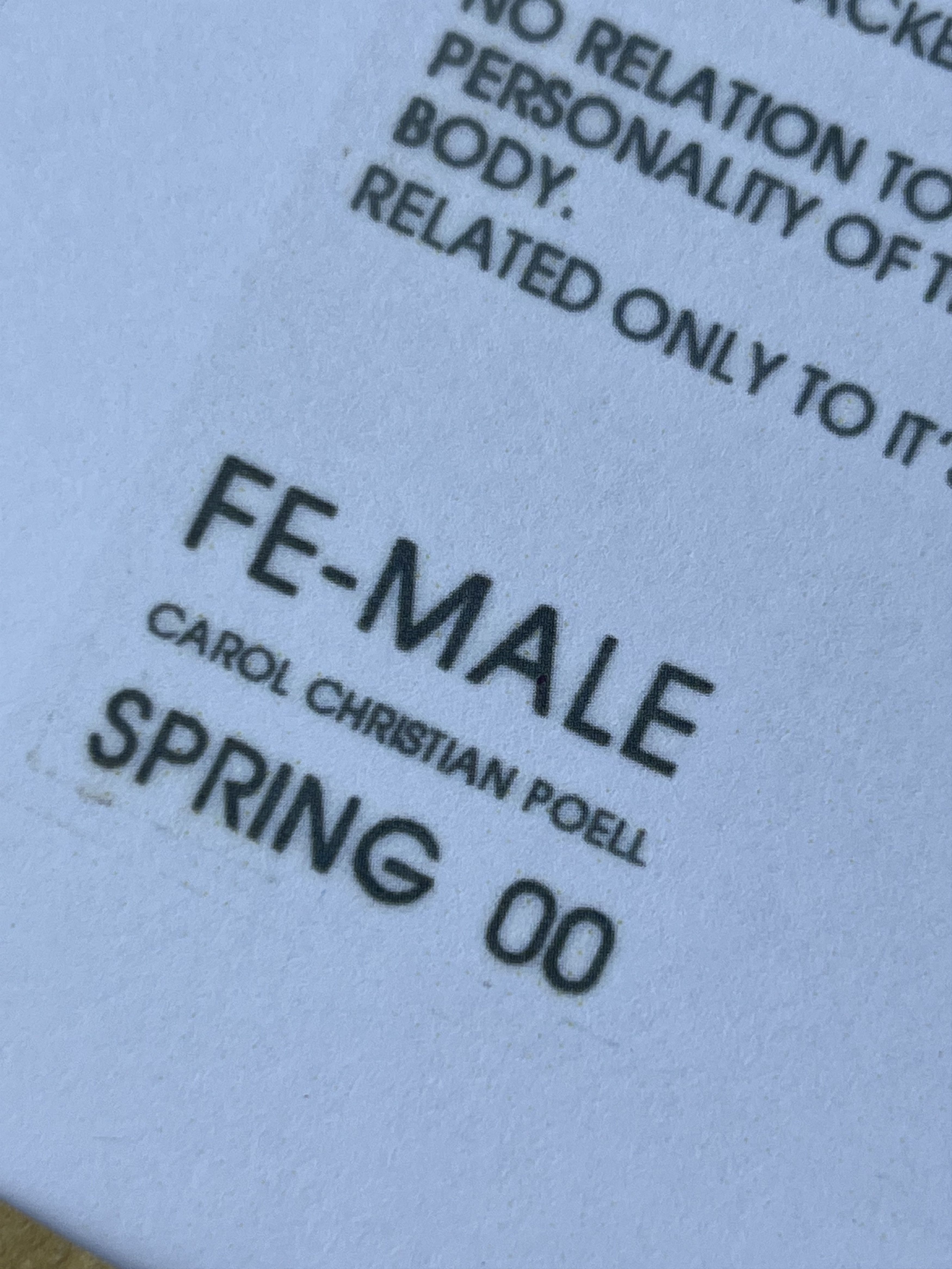 Carol Christian Poell Carol Christian Poell FE-MALE Spring 2000 CCP Catalog Poster Size ONE SIZE - 9 Thumbnail