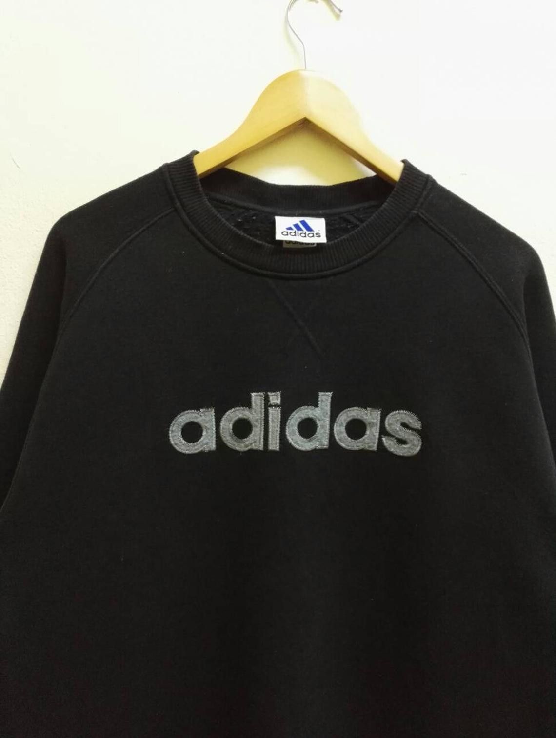 Adidas Rare Adidas Sweatshirt Spells out Embroidered Big Logo Size US M / EU 48-50 / 2 - 2 Thumbnail