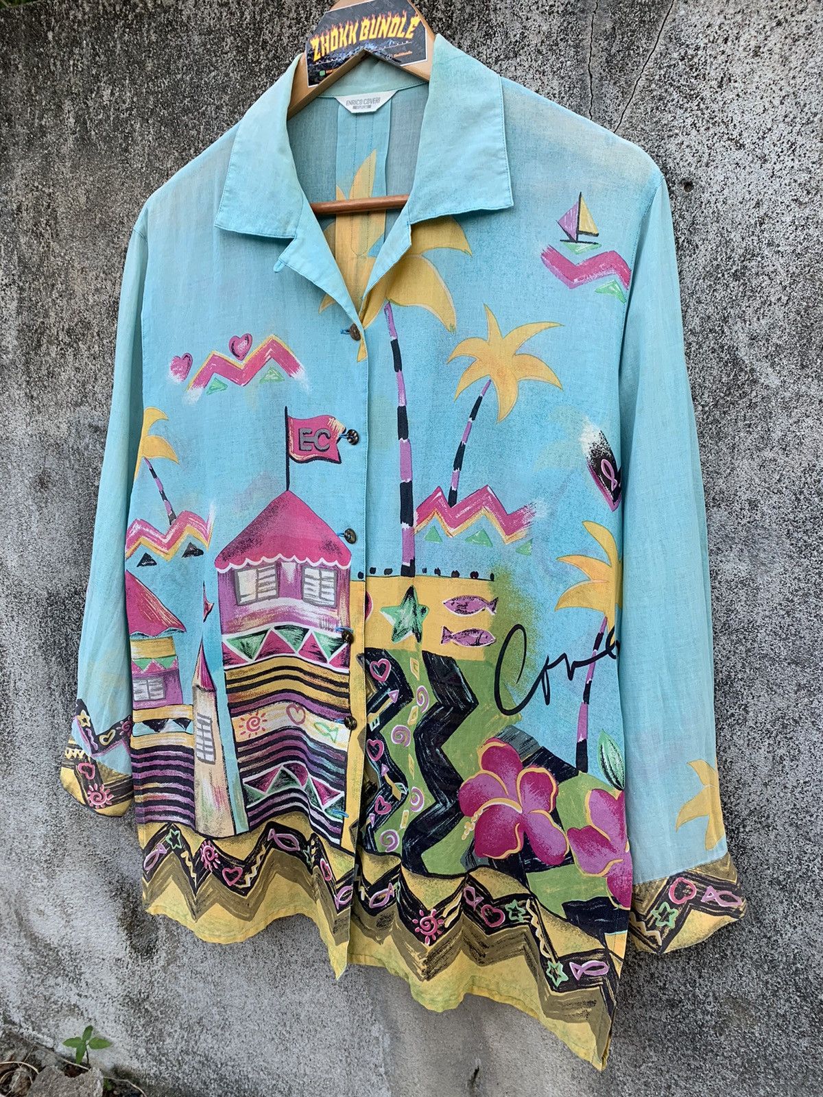 Enrico Coveri × Vintage Vintage Enrico Coveri women button shirt Size M / US 6-8 / IT 42-44 - 2 Thumbnail