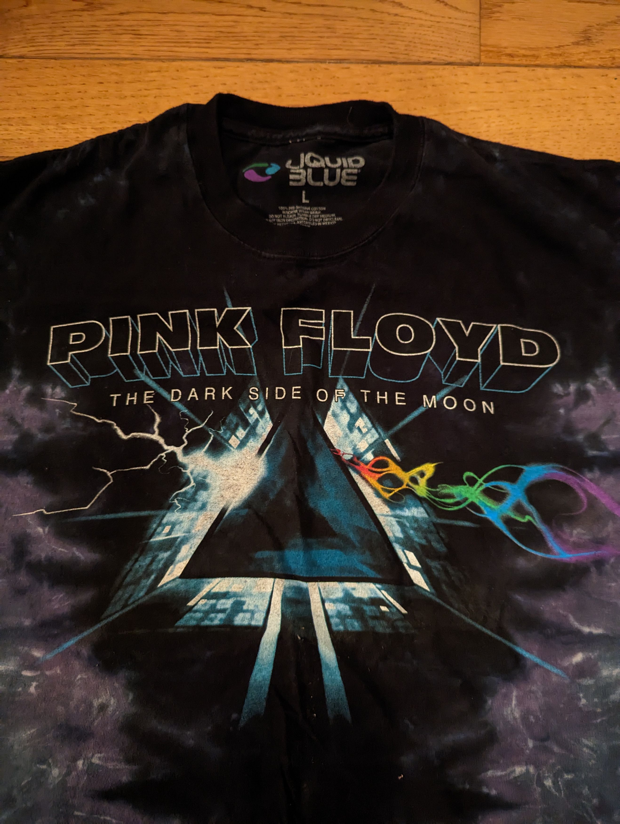 Band Tees Liquid Blue Pink Floyd The Dark Side of the moon Tee Size US L / EU 52-54 / 3 - 3 Thumbnail