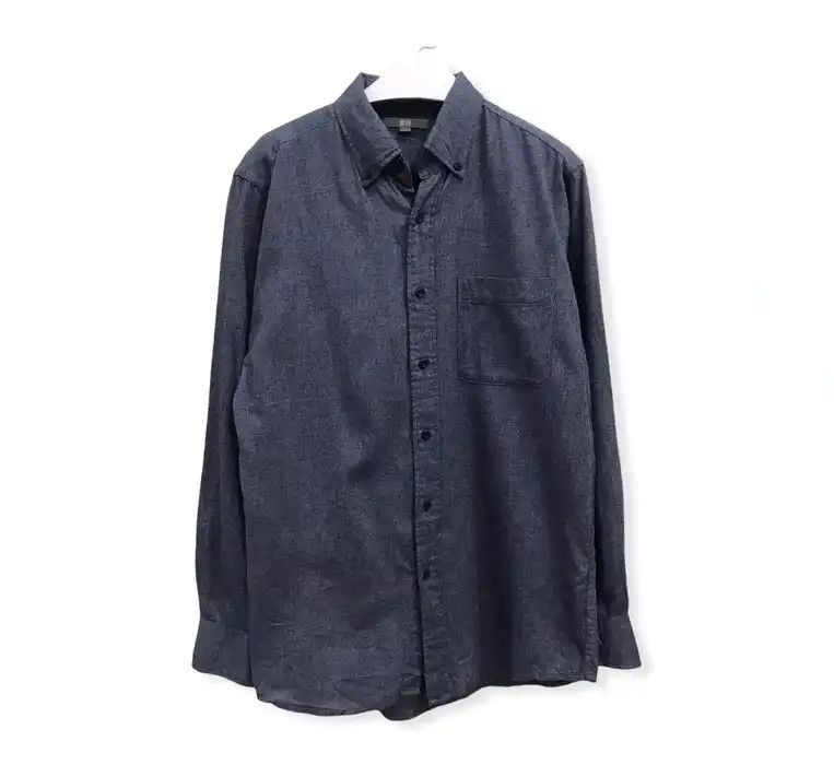 image of Uniqlo Plain Flannel Shirt, Men's (Size Medium)