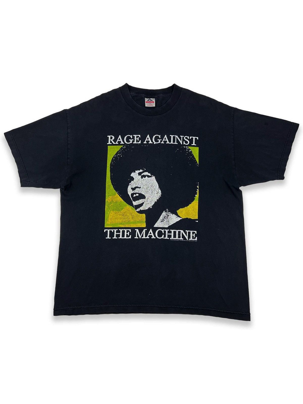 image of Band Tees x Vintage 2000 Vintage Rage Against The Machine Angela Davis Tee XL in Black, Men's