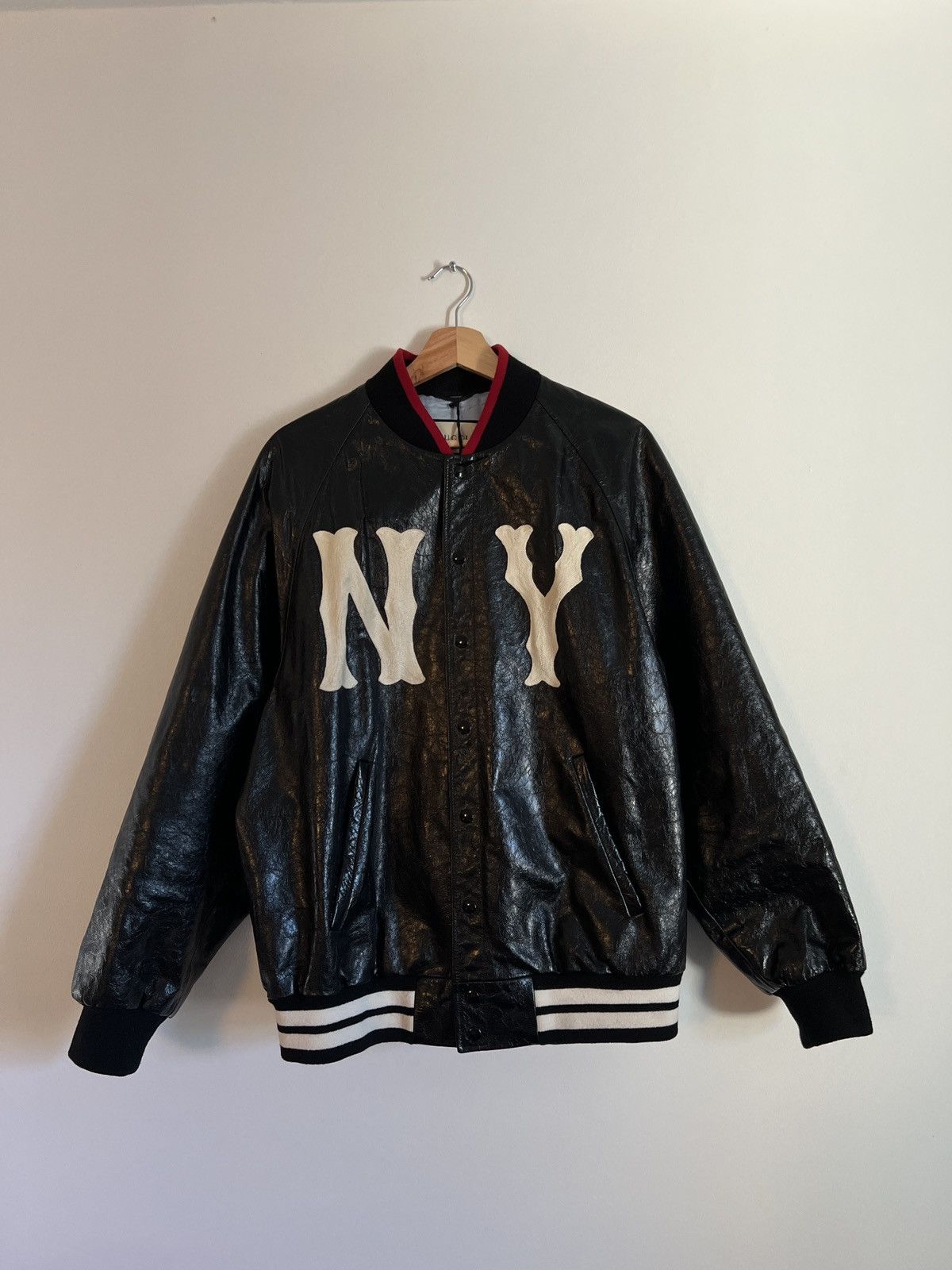 Gucci Gucci x New York Yankees Leather Jacket Bomber BNWT Grailed