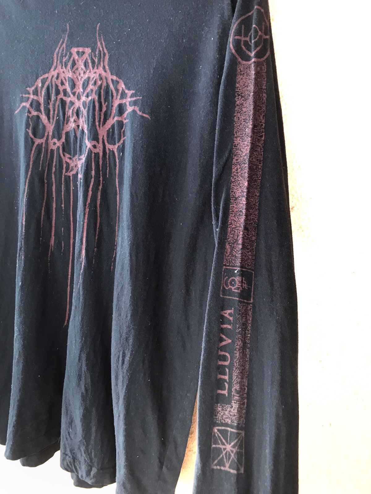 Band Tees LLUVIA Black Metal Band Longsleeve with Hoodie. Size US M / EU 48-50 / 2 - 4 Thumbnail