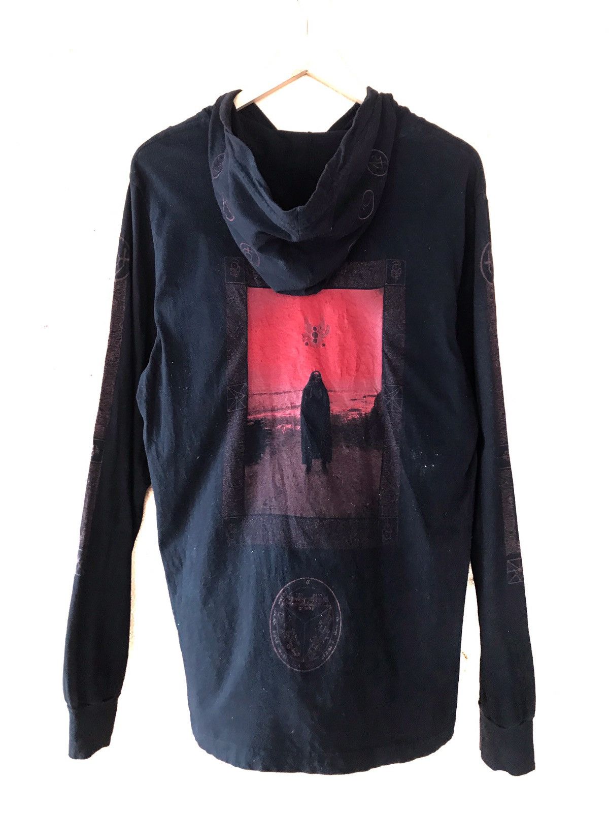 Band Tees LLUVIA Black Metal Band Longsleeve with Hoodie. Size US M / EU 48-50 / 2 - 7 Thumbnail
