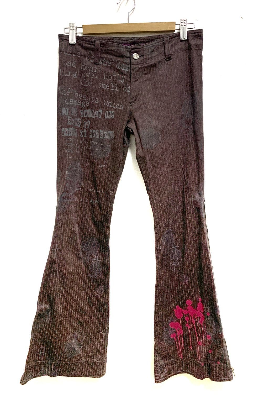 Seditionaries Flare Pants with Zipper on Legs For Women. Size 28" / US 6 / IT 42 - 2 Thumbnail