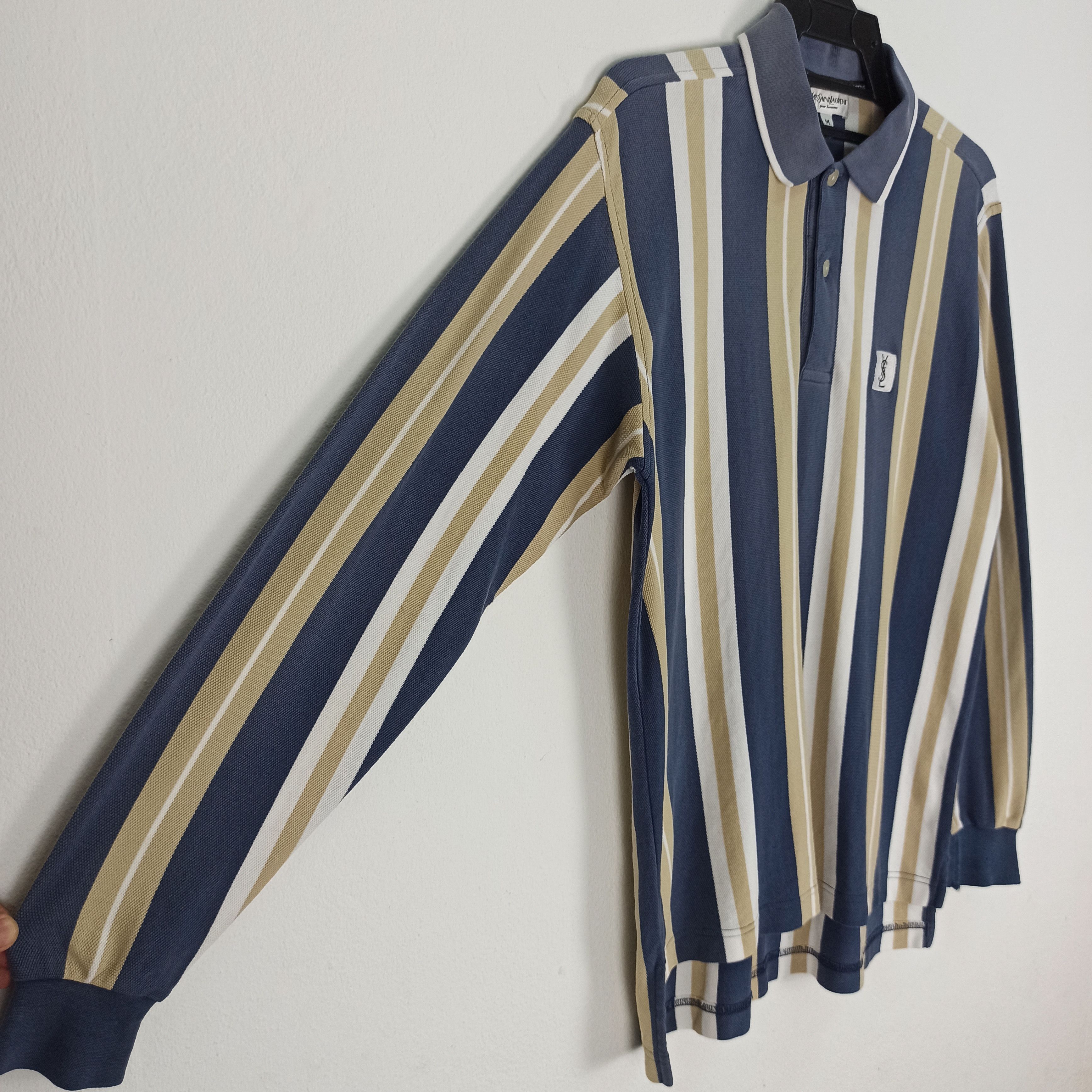 Vintage Vintage Yves Saint Laurent Long Sleeve Polo Size US M / EU 48-50 / 2 - 4 Thumbnail