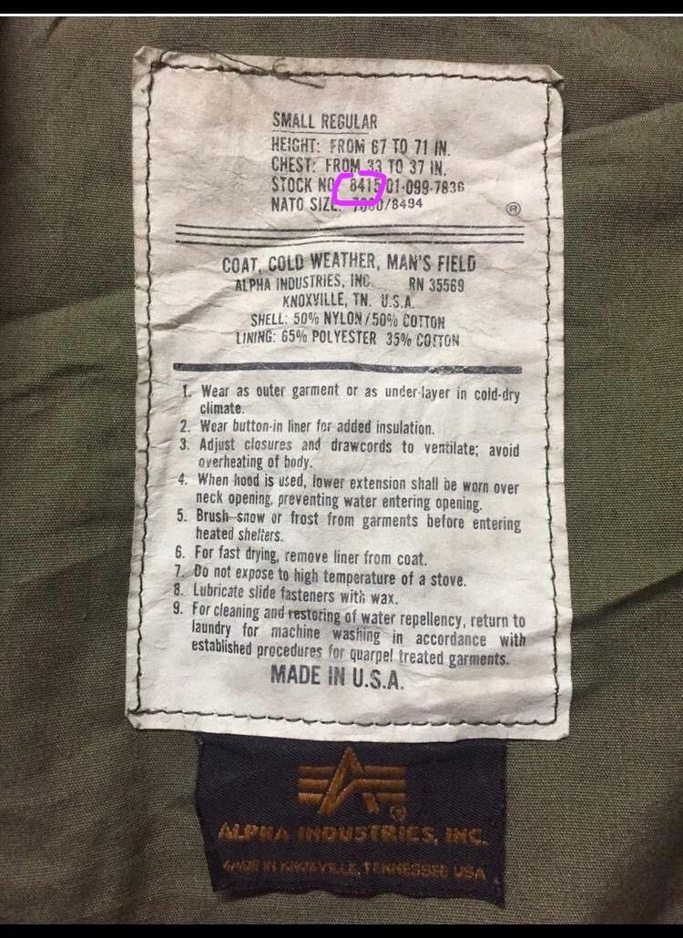Alpha Industries GREEN ARMY COAT/COLD WEATHER/MAN 'S FIELD USA Size US S / EU 44-46 / 1 - 16 Thumbnail