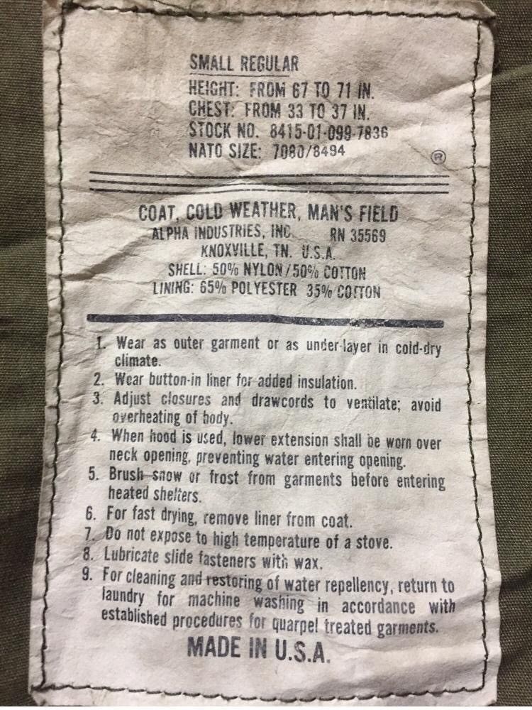 Alpha Industries GREEN ARMY COAT/COLD WEATHER/MAN 'S FIELD USA Size US S / EU 44-46 / 1 - 15 Thumbnail