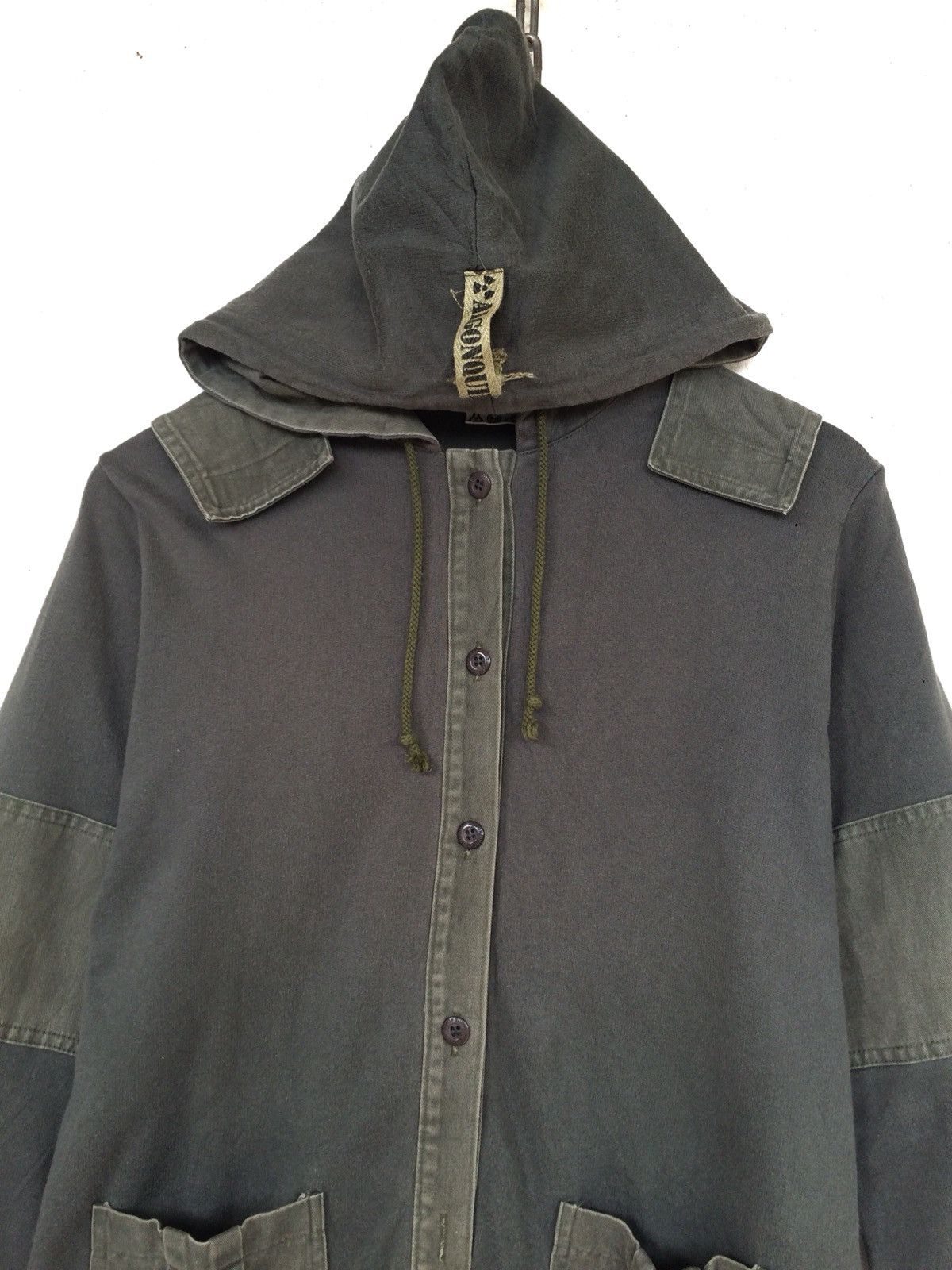 Japanese Brand BUTTON UPS LONGSLEEVE SHIRT DOUBLE POCKETS WITH HOODIE Size US M / EU 48-50 / 2 - 2 Thumbnail