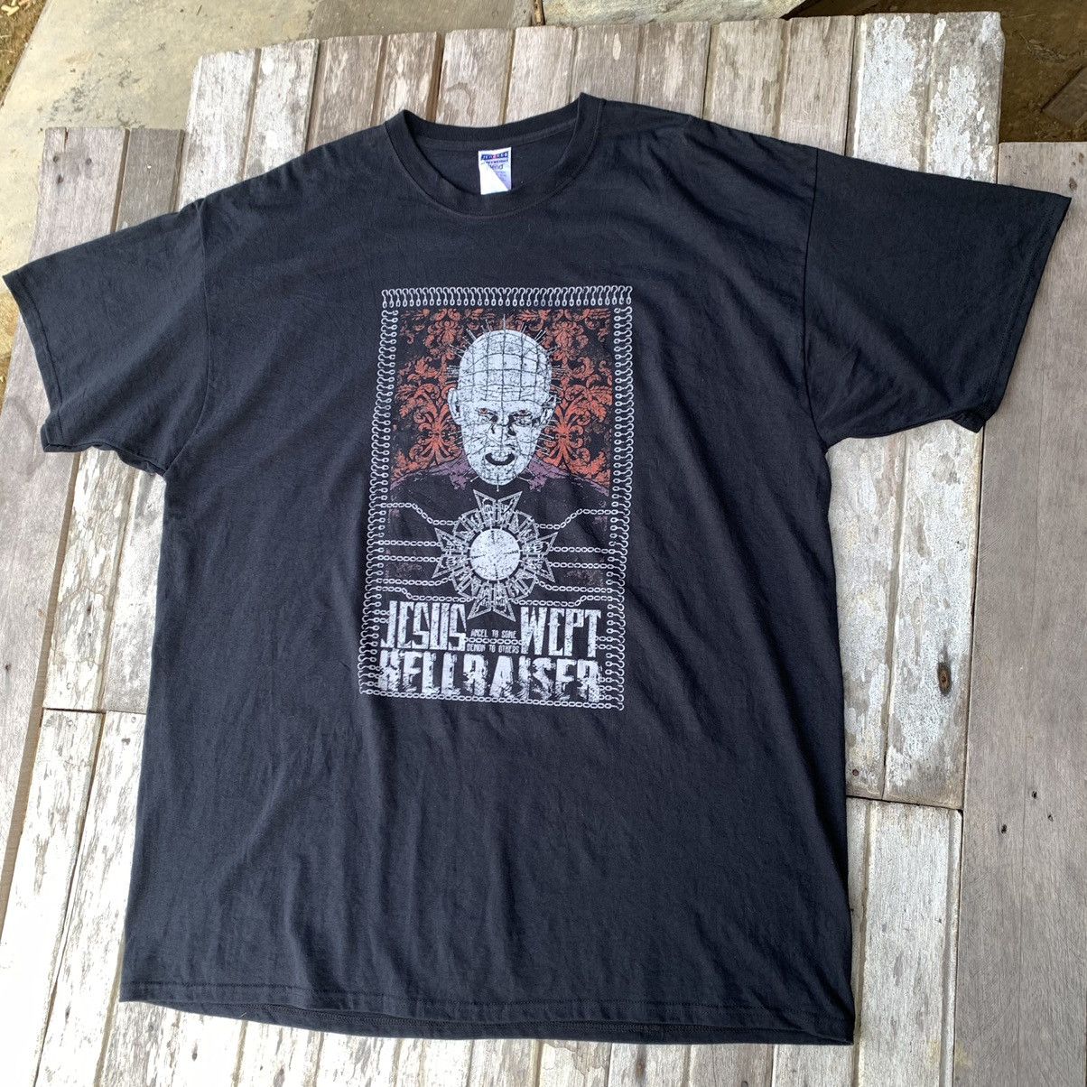 image of 90's Hellraiser Horror Movie Tee in Black, Men's (Size 2XL)