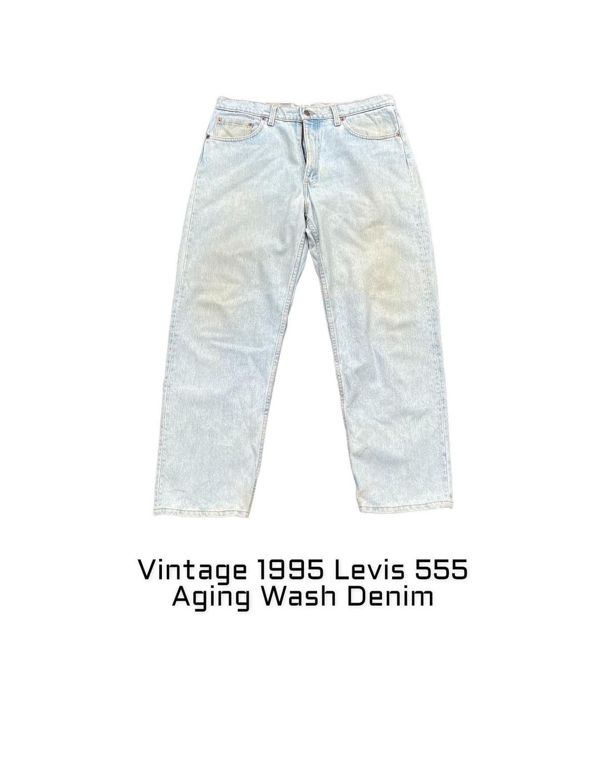 Vintage 1995 Levis 555 Aging Faded Stone Wash