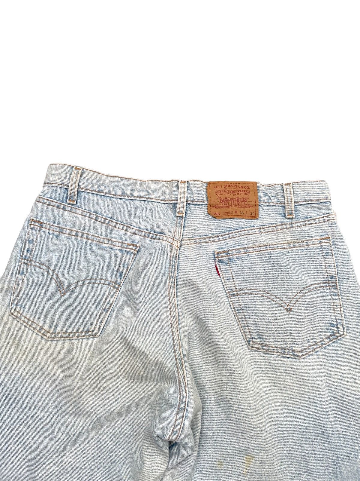 Levi's × Vintage Vintage 1995 Levis 555 Aging Faded Stone Wash Size US 37 - 12 Thumbnail