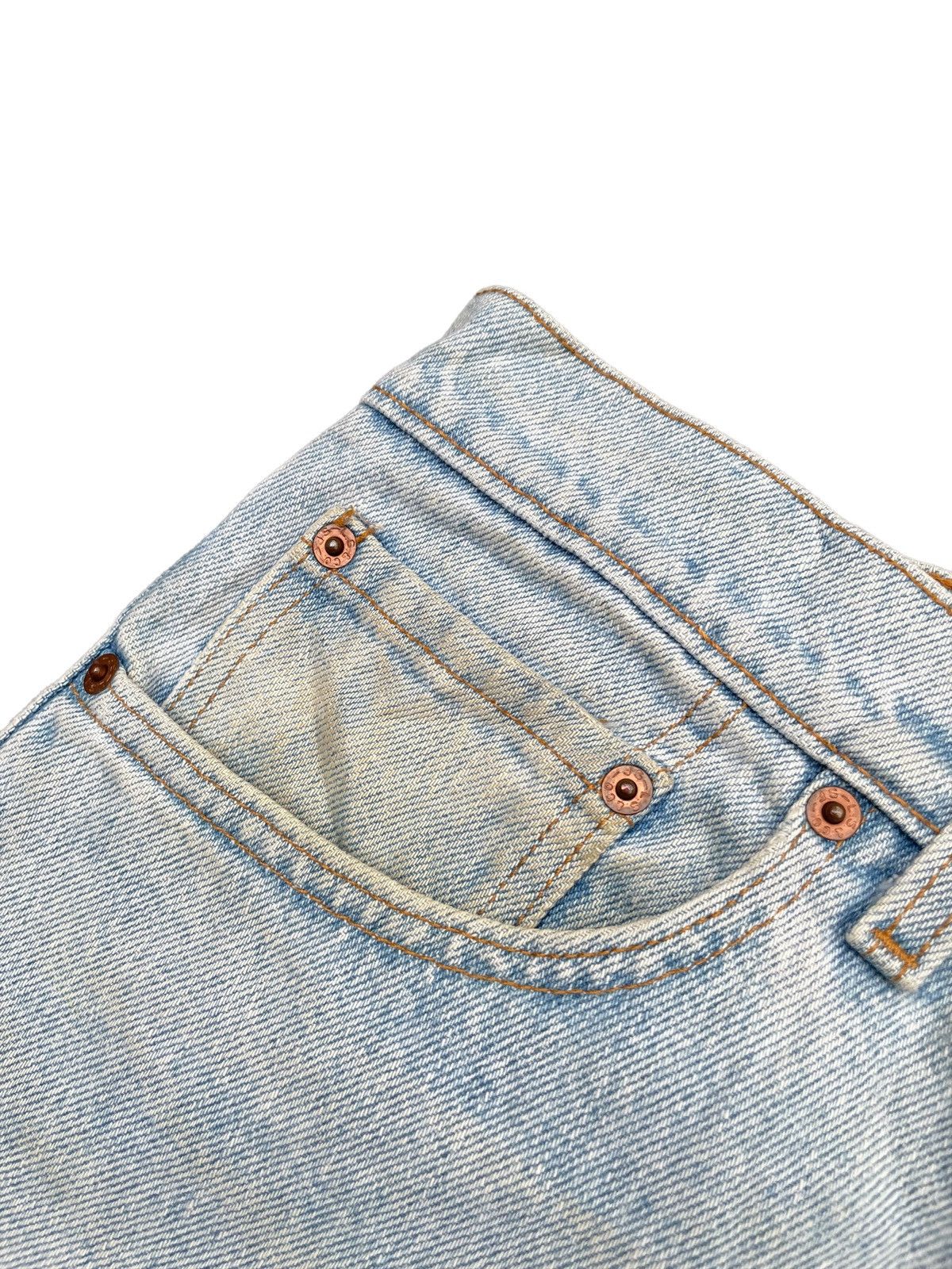 Levi's × Vintage Vintage 1995 Levis 555 Aging Faded Stone Wash Size US 37 - 7 Thumbnail