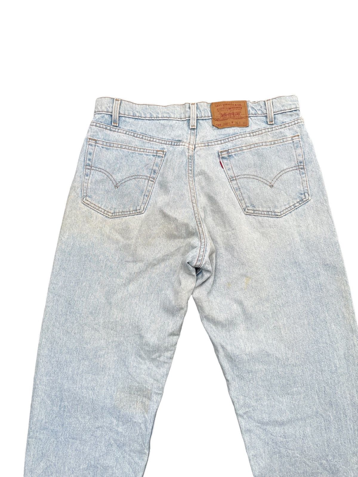 Levi's × Vintage Vintage 1995 Levis 555 Aging Faded Stone Wash Size US 37 - 9 Thumbnail