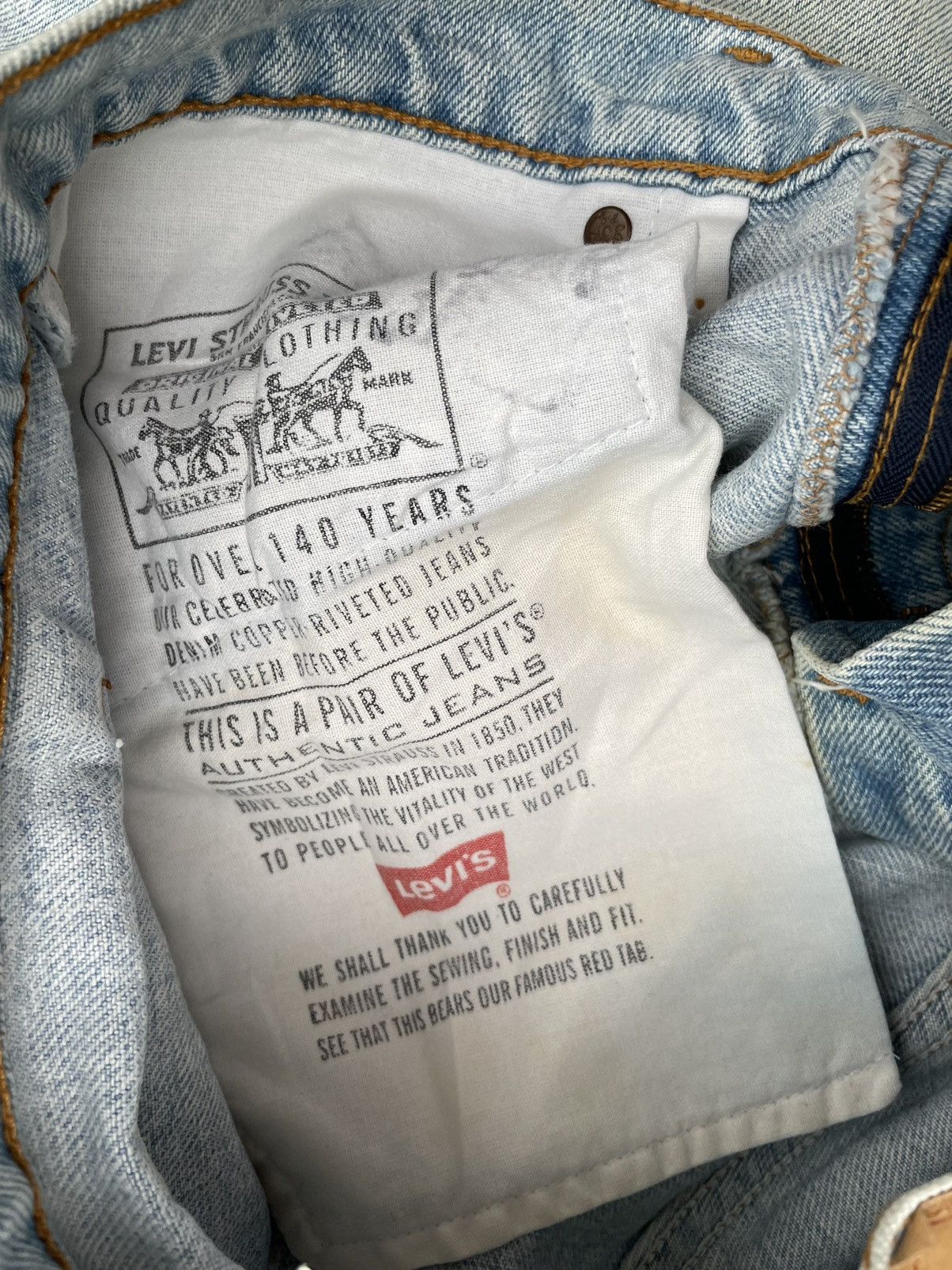 Levi's × Vintage Vintage 1995 Levis 555 Aging Faded Stone Wash Size US 37 - 15 Thumbnail