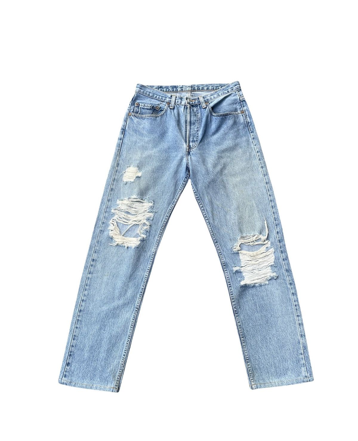 Levi's Levis 501 e Canada Aging Faded Distressed Denim Size US 31 - 1 Thumbnail