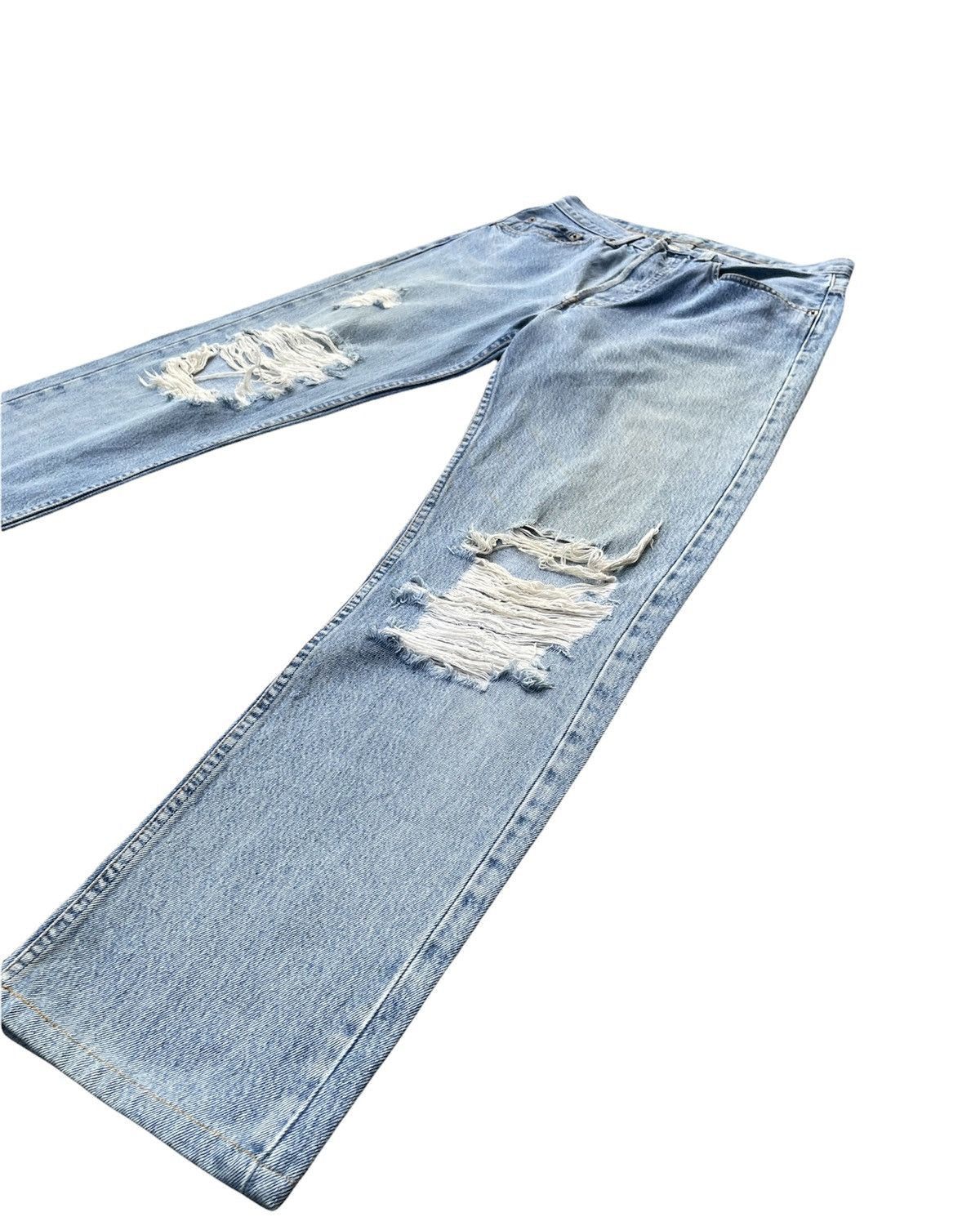 Levi's Levis 501 e Canada Aging Faded Distressed Denim Size US 31 - 2 Thumbnail