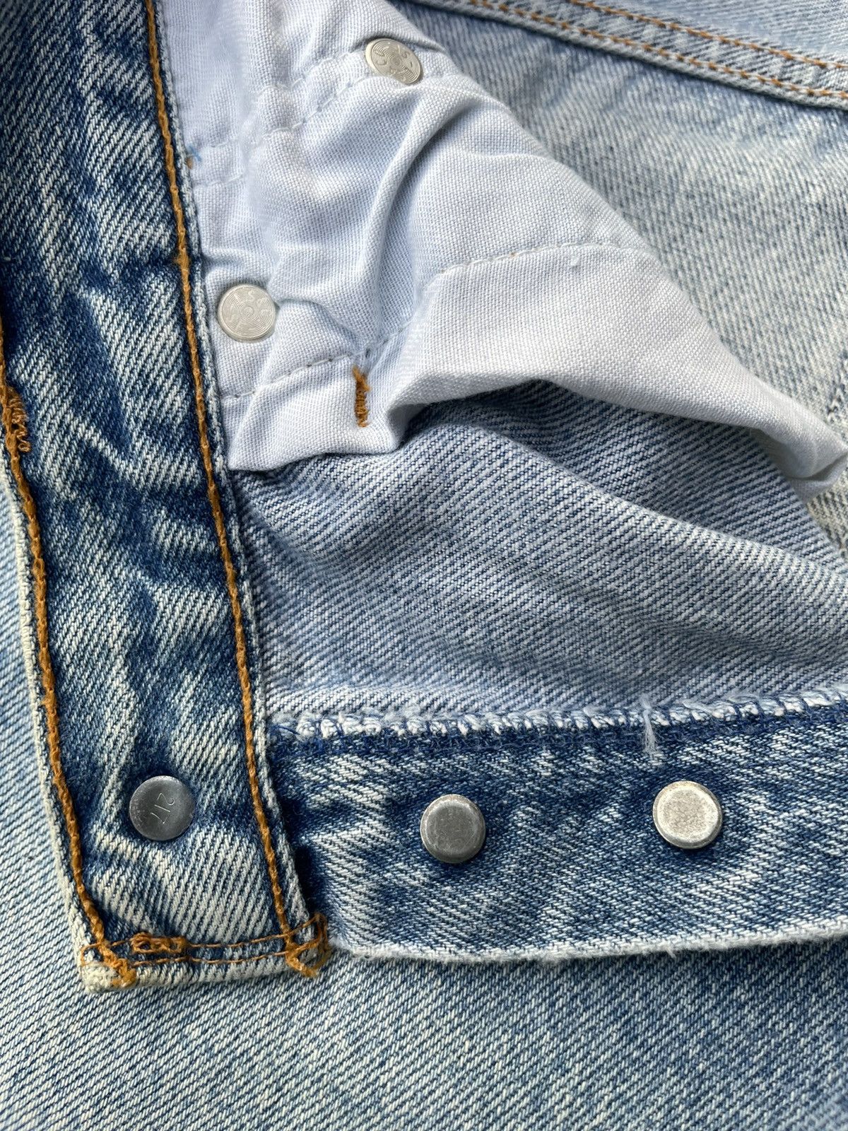 Levi's Levis 501 e Canada Aging Faded Distressed Denim Size US 31 - 15 Thumbnail