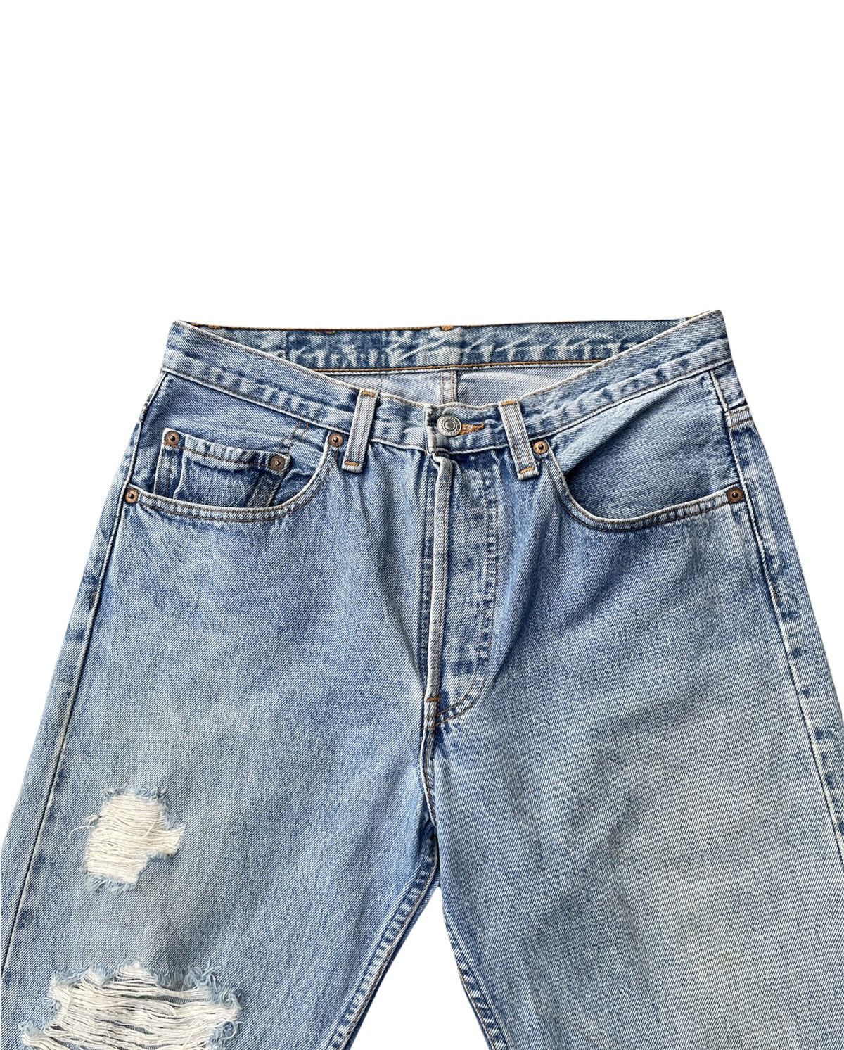 Levi's Levis 501 e Canada Aging Faded Distressed Denim Size US 31 - 6 Thumbnail