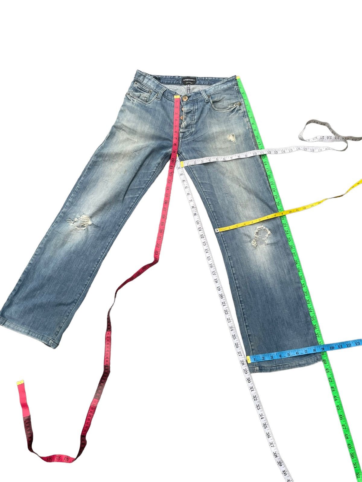 Designer Emporio Armani Distresed Denim Size US 31 - 20 Thumbnail
