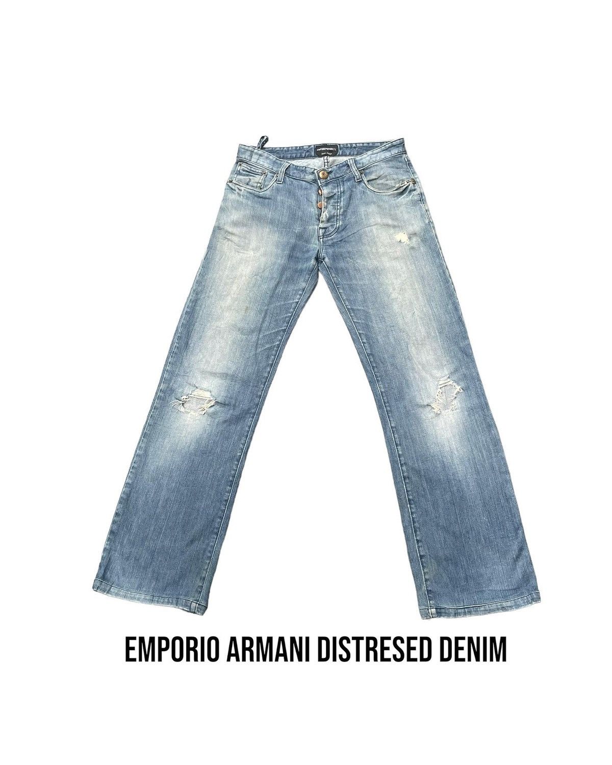 Designer Emporio Armani Distresed Denim Size US 31 - 1 Thumbnail