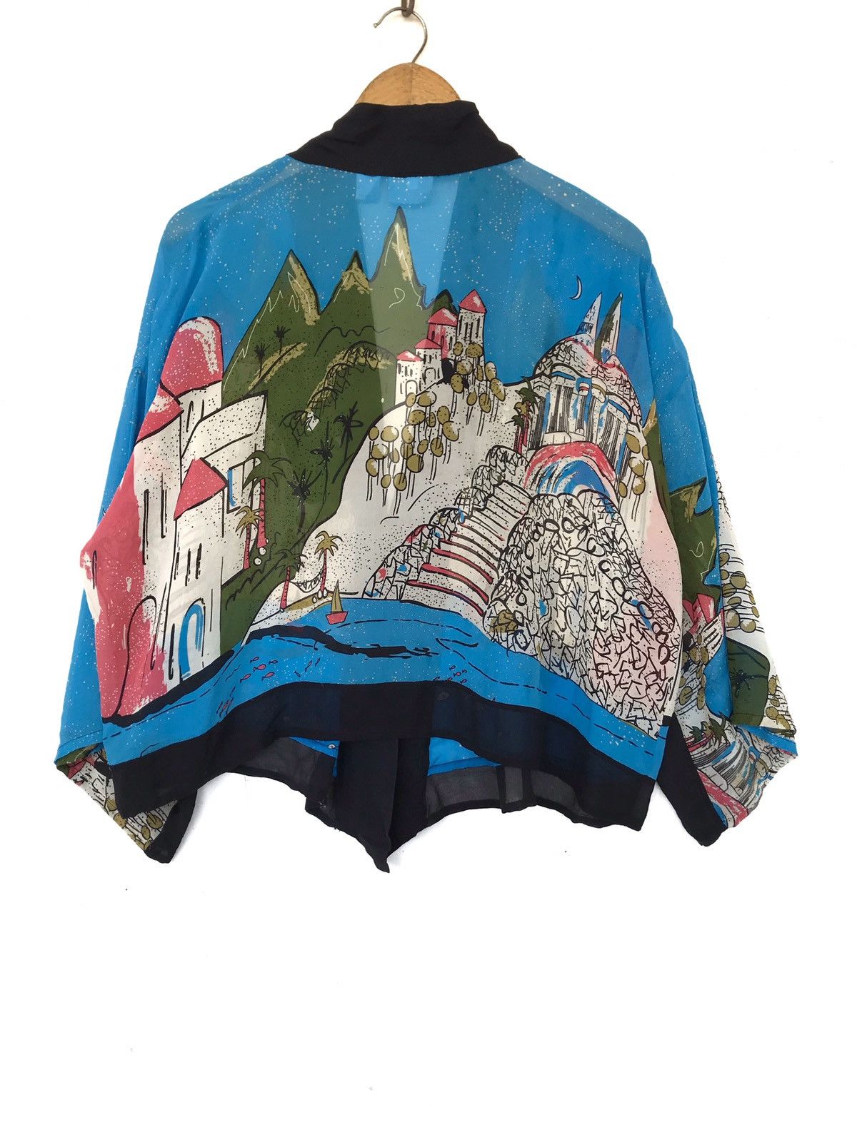 Vintage Crop top button Cardigan overprints/Beach wear.. Size S / US 4 / IT 40 - 6 Thumbnail