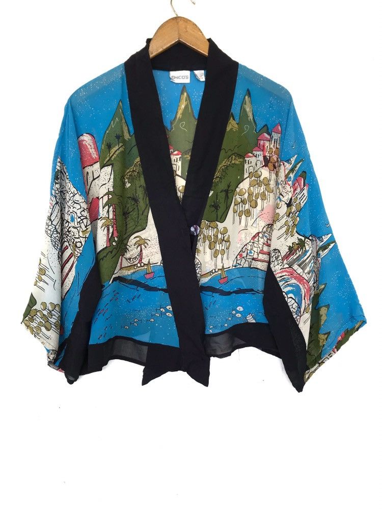 Vintage Crop top button Cardigan overprints/Beach wear.. Size S / US 4 / IT 40 - 1 Thumbnail