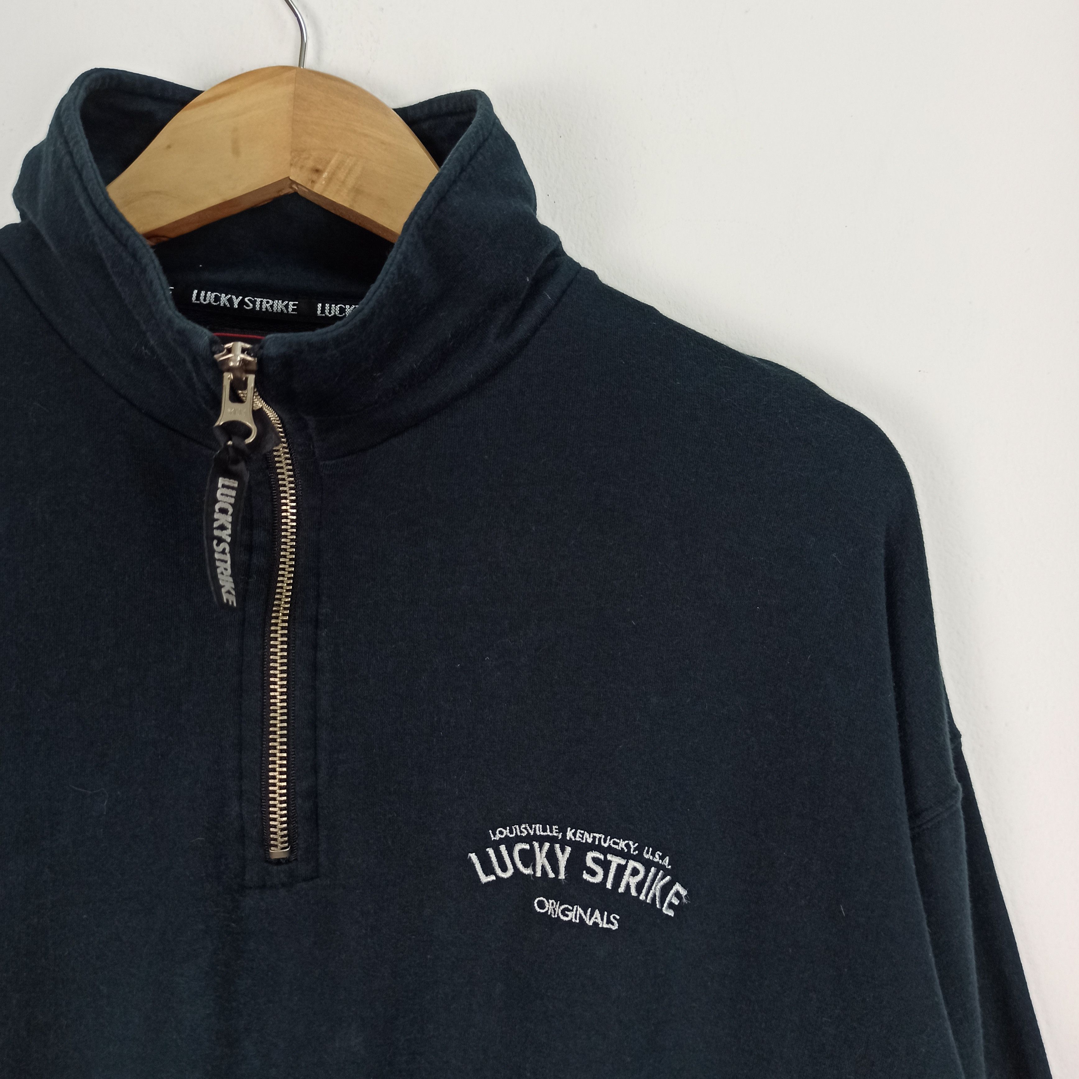 Vintage 🔥STEALS🔥 Lucky Strike Half Zipper Small Logo Size US XL / EU 56 / 4 - 3 Thumbnail
