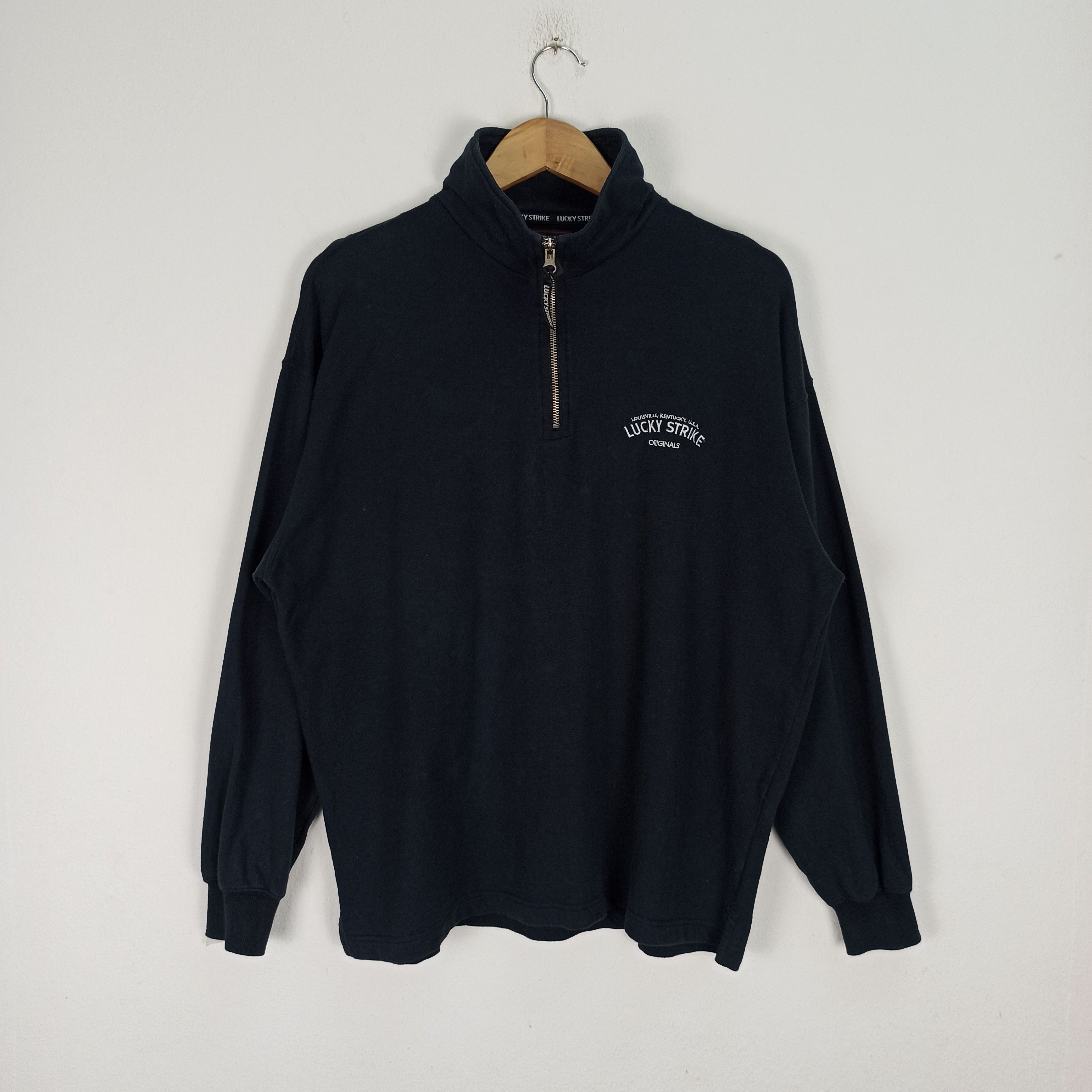 Vintage 🔥STEALS🔥 Lucky Strike Half Zipper Small Logo Size US XL / EU 56 / 4 - 1 Thumbnail