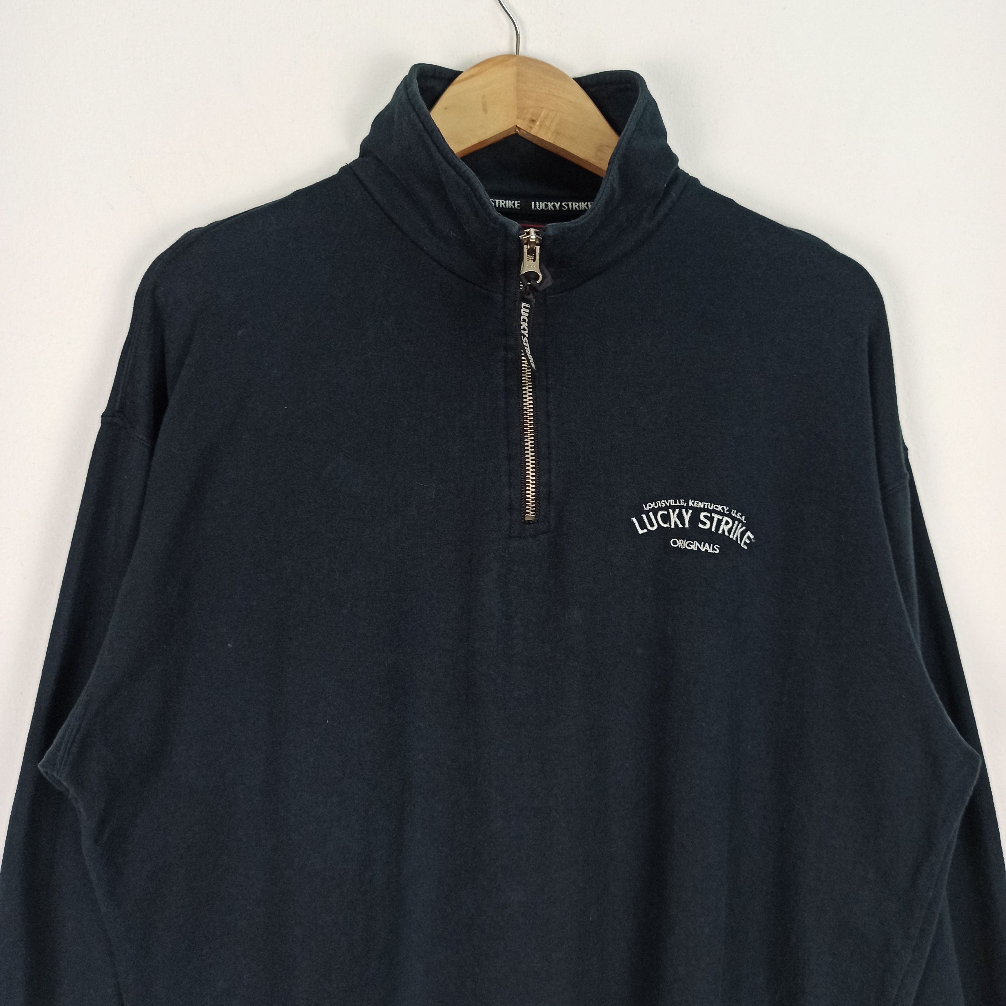 Vintage 🔥STEALS🔥 Lucky Strike Half Zipper Small Logo Size US XL / EU 56 / 4 - 2 Thumbnail
