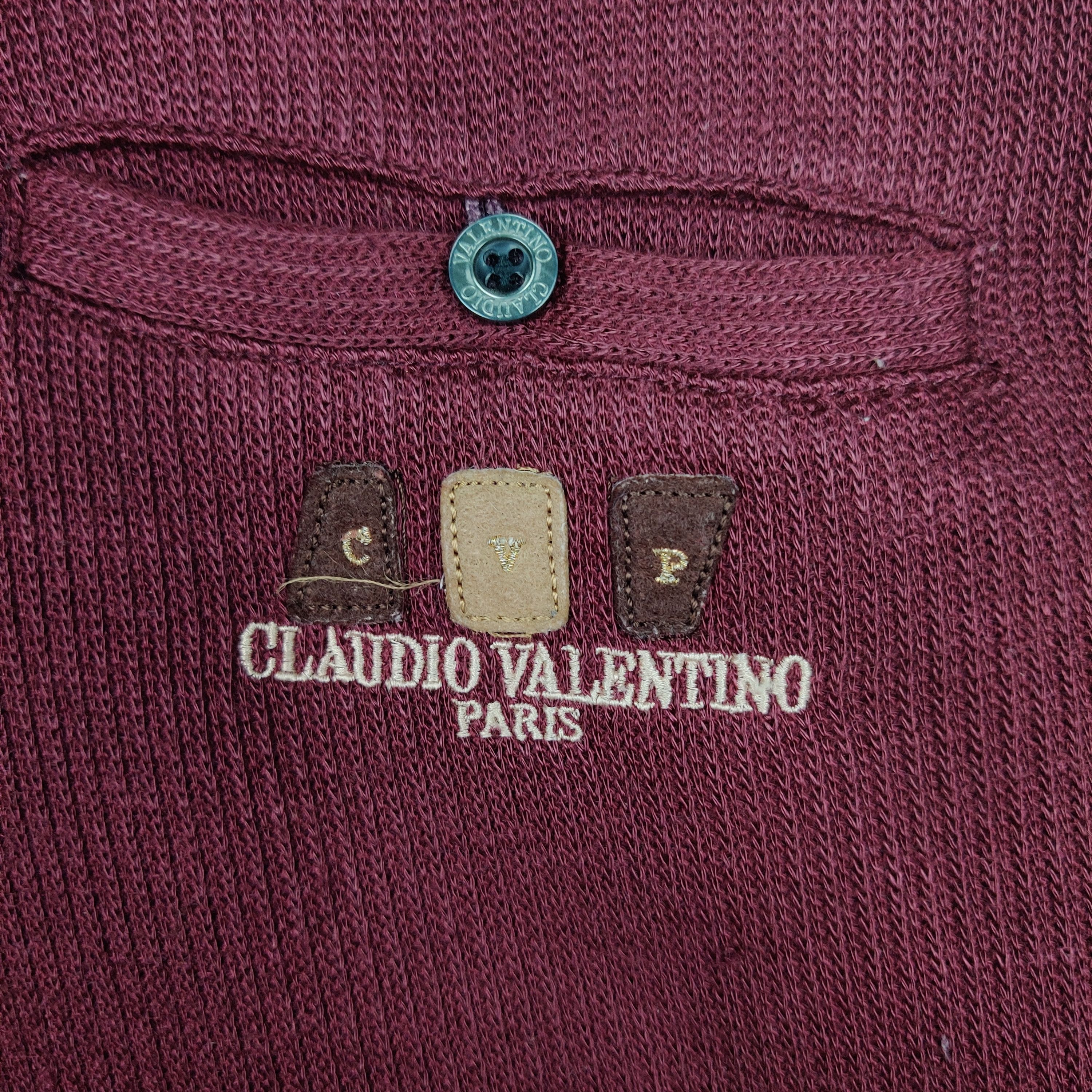 Designer × Valentino × Vintage Vintage 90's Claudio Valentino Paris Sweatshirt Embroidered Size US M / EU 48-50 / 2 - 2 Thumbnail