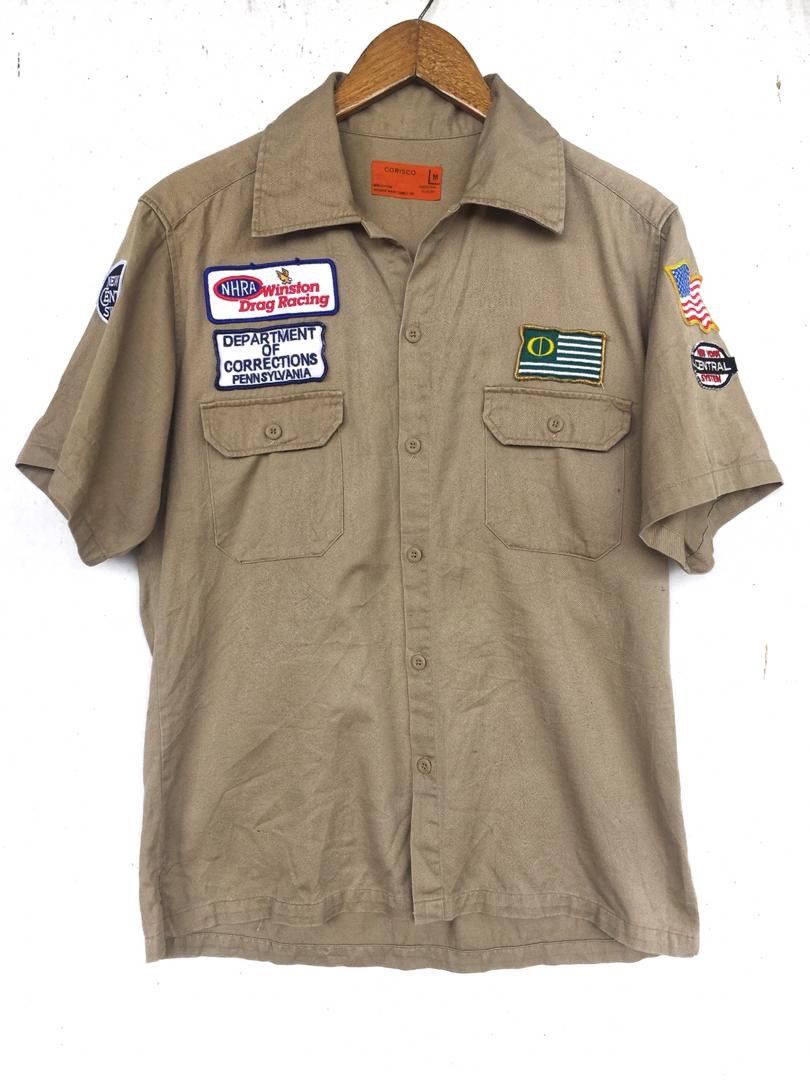 Vintage NHRA WINSTON DRAG RACING PATCHES BUTTON UPS SHIRT Size US M / EU 48-50 / 2 - 1 Thumbnail