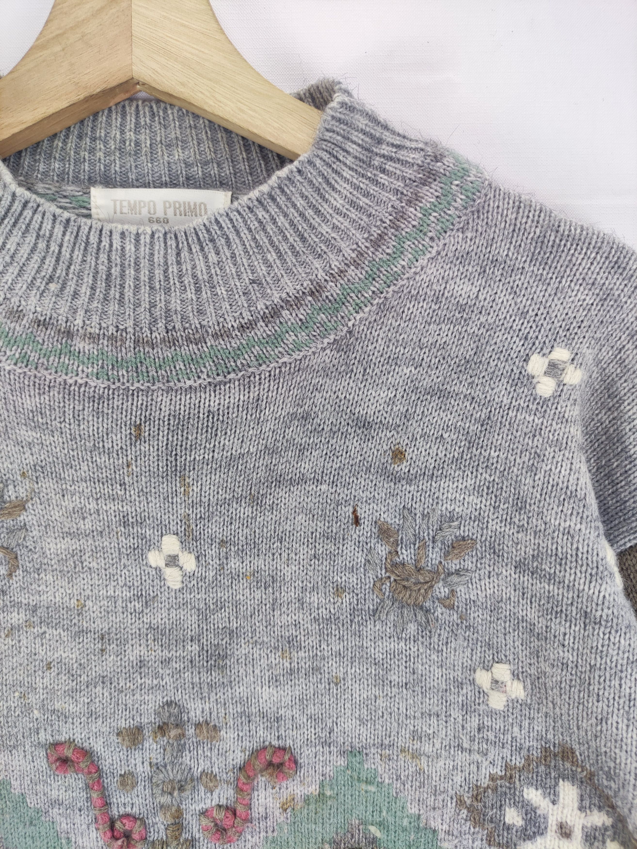 Aran Isles Knitwear Vintage knit Sweater Embroidered Logo By Tempo Primo Size US M / EU 48-50 / 2 - 2 Thumbnail