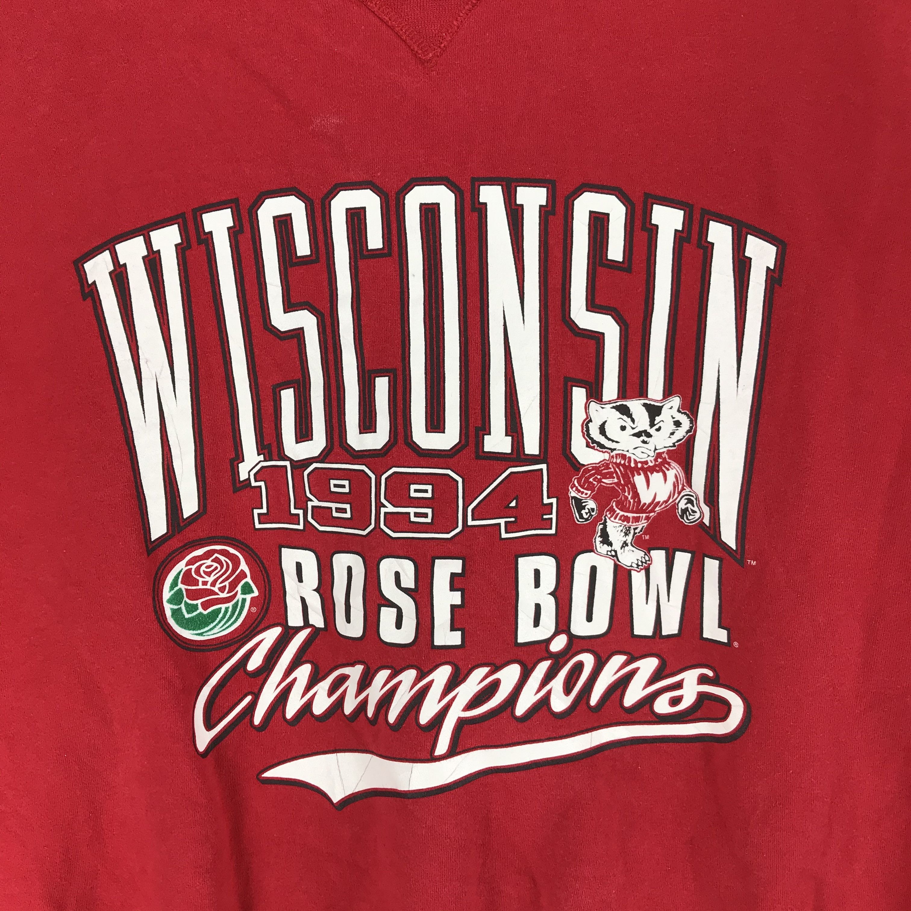 Gear for Sports WISCONSIN 1994 Rose Bowl Big Logo Sweatshirt #2154-84 Size US L / EU 52-54 / 3 - 3 Thumbnail