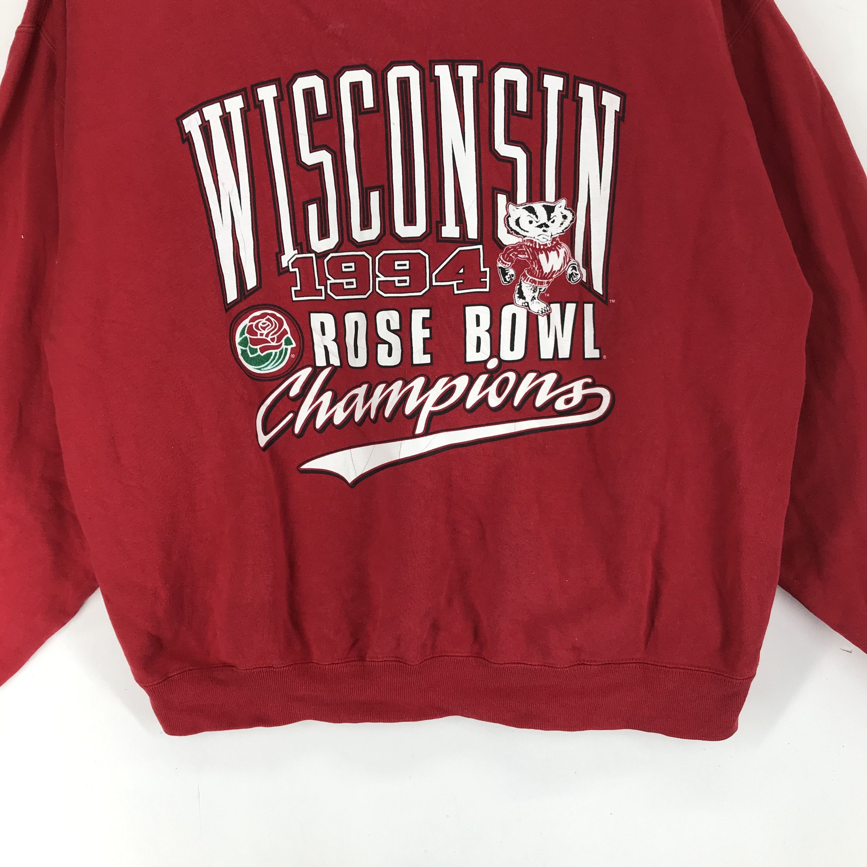 Gear for Sports WISCONSIN 1994 Rose Bowl Big Logo Sweatshirt #2154-84 Size US L / EU 52-54 / 3 - 4 Thumbnail