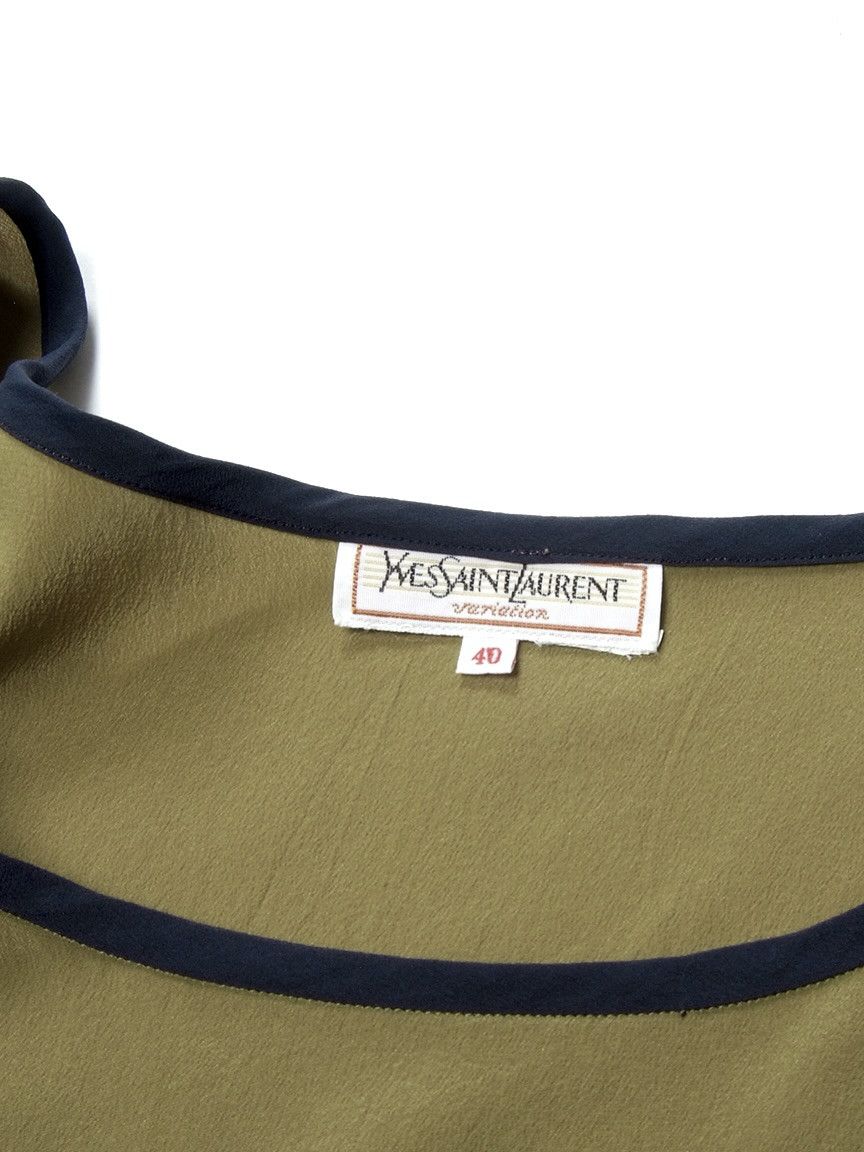 Vintage Vintage 80's Yves Saint Laurent Variation Silk Top Blouse Size S / US 4 / IT 40 - 4 Thumbnail