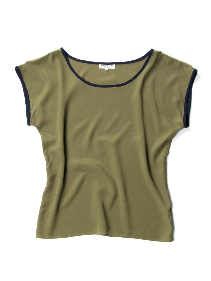Vintage Vintage 80's Yves Saint Laurent Variation Silk Top Blouse Size S / US 4 / IT 40 - 1 Thumbnail